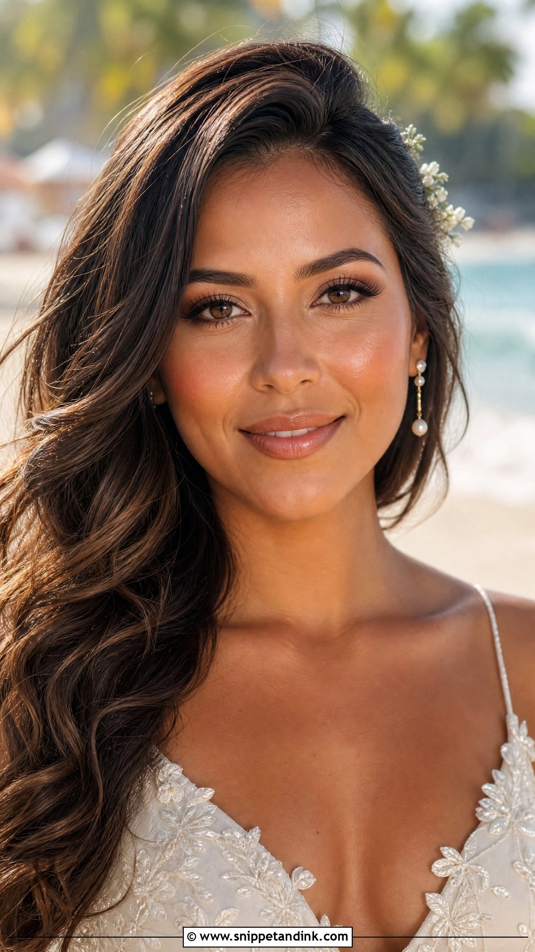 Natural Bridal Makeup With Bronzed Skin - Snippet and Ink - 30 Natural Bride Makeup Ideas