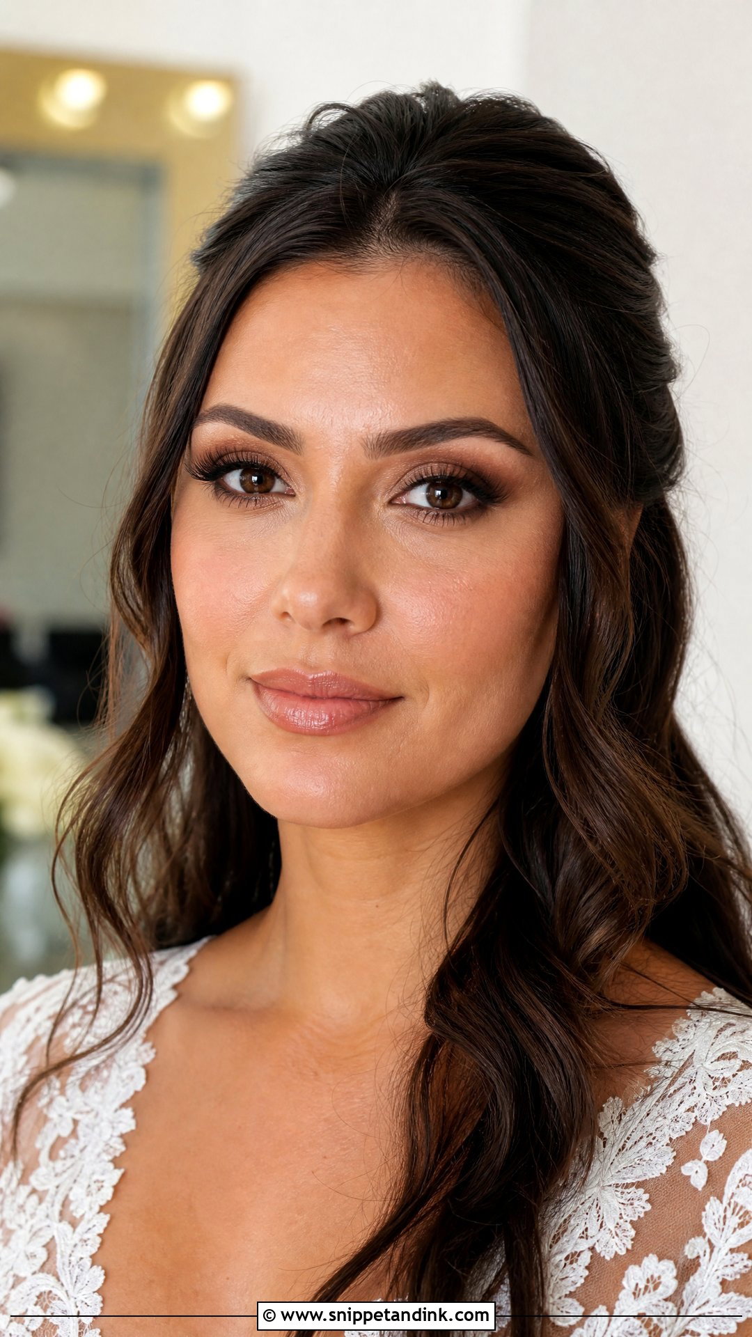 Natural Bridal Makeup With Brown Eyeshadow - Snippet and Ink - 20 Natural Bride Make Up Ideas