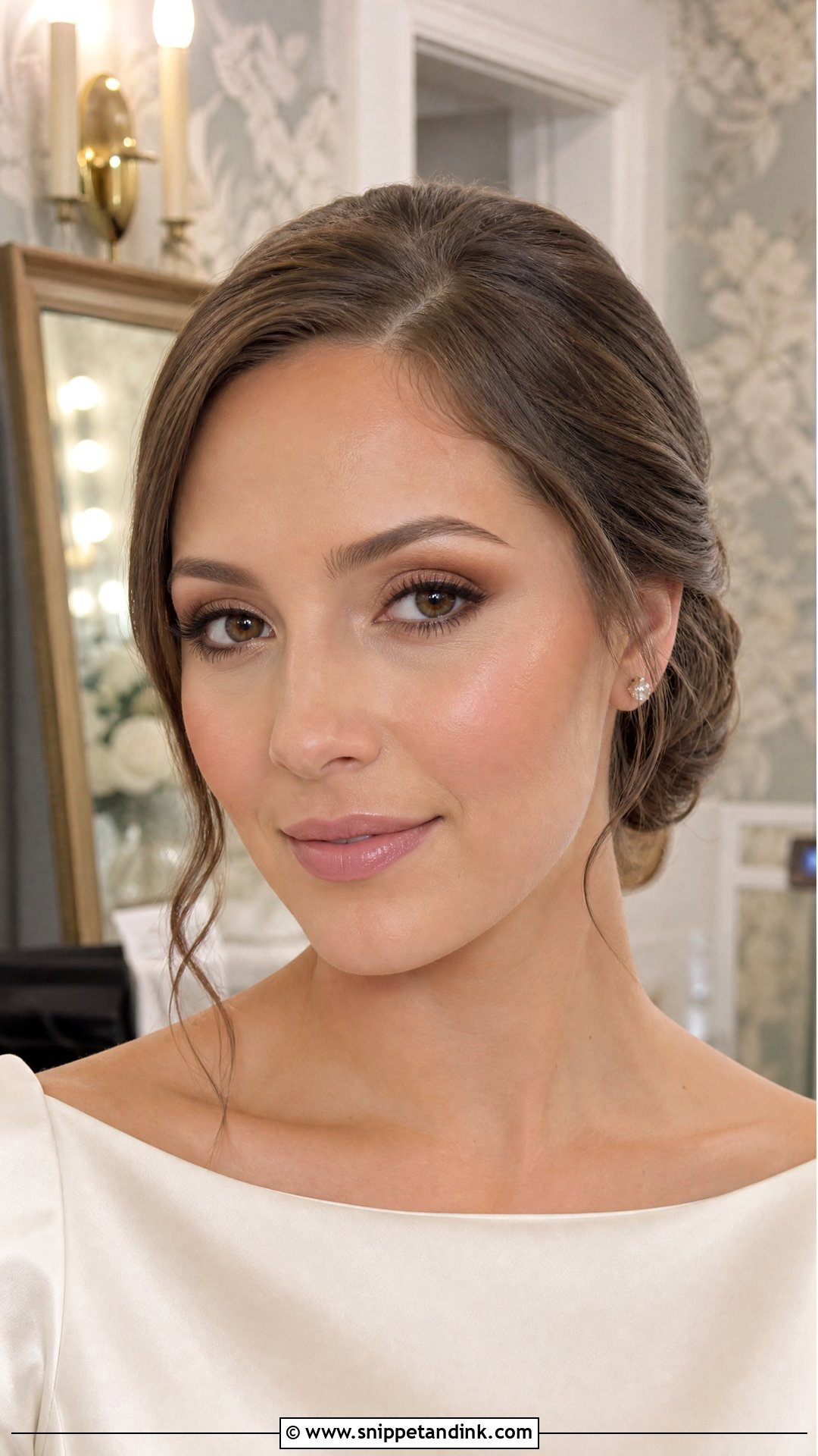 Natural Bridal Makeup With Brown Eyeshadow - Snippet and Ink - 20 Soft Natural Bridal Makeup Ideas