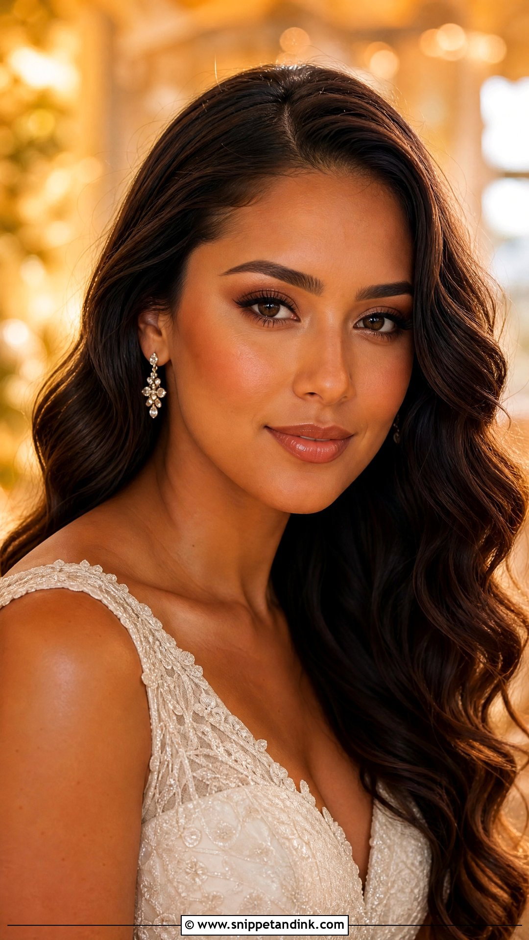 Natural Bridal Makeup With Caramel Tones - Snippet and Ink - 30 Natural Bride Makeup Ideas