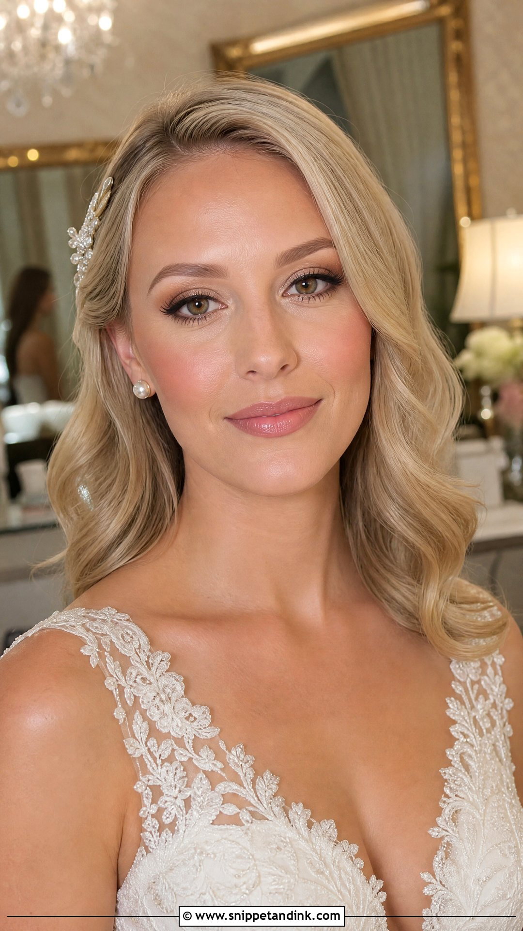 Natural Bridal Makeup With Classic Pink Blush - Snippet and Ink - 30 Natural Bride Makeup Ideas