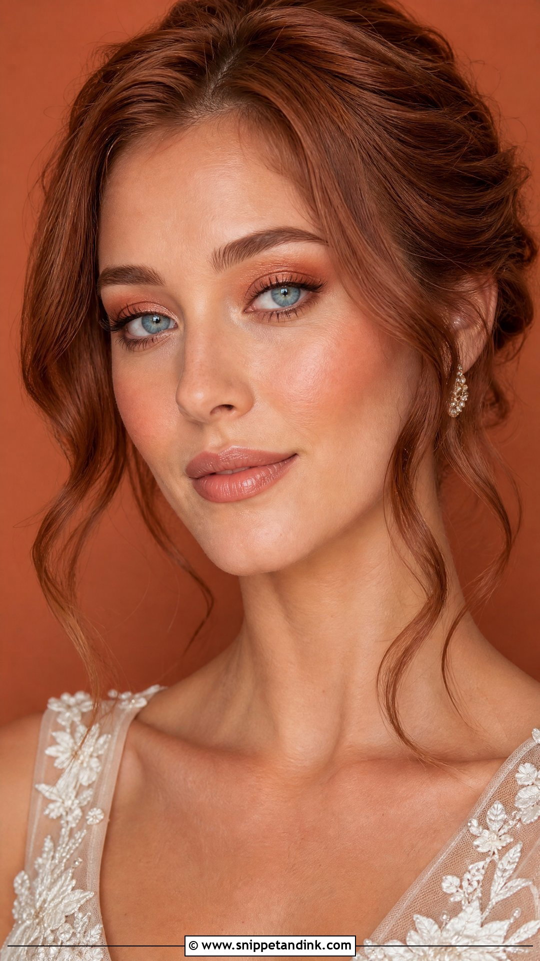 Natural Bridal Makeup With Copper Eyes For Blue Eyes - Snippet and Ink - 25 Natural Bridal Makeup for Blue Eyes