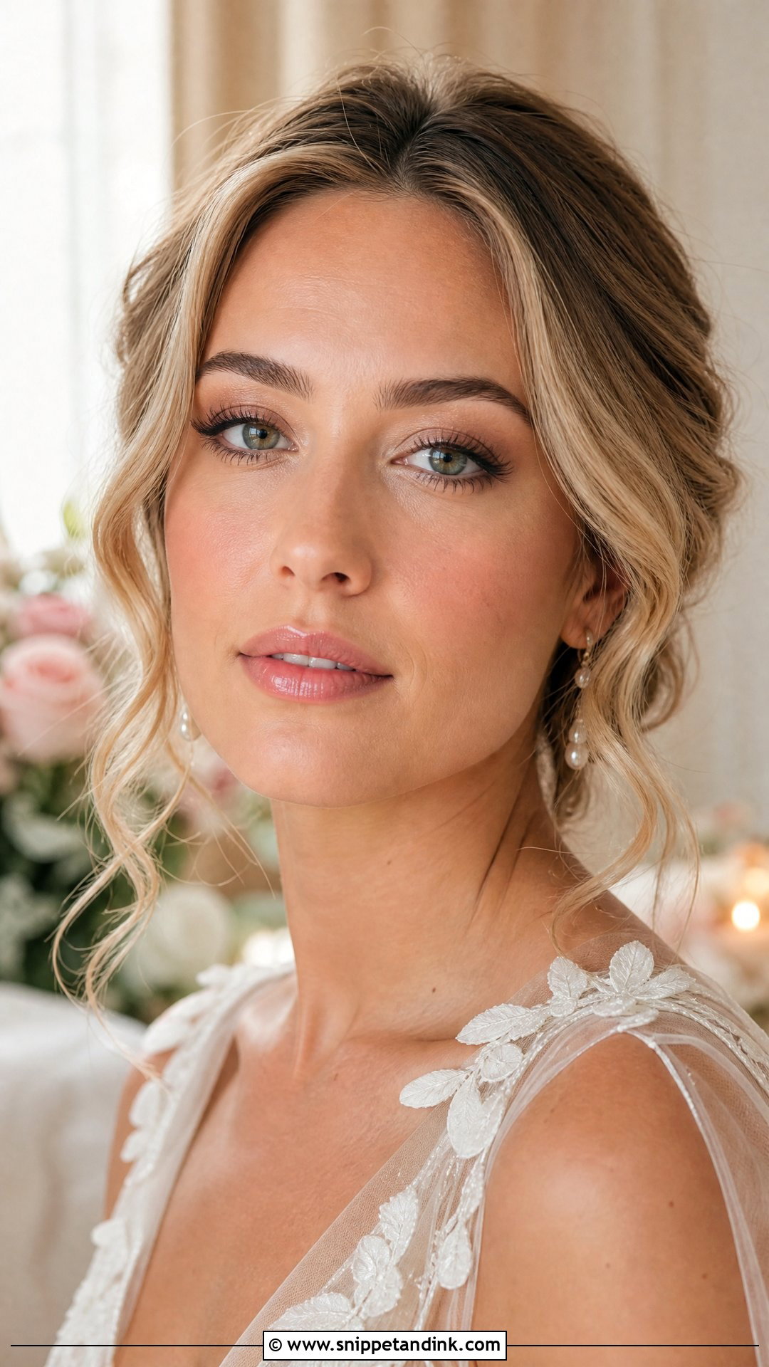 Natural Bridal Makeup With Glossy Lip - Snippet and Ink - 30 Natural Bridal Makeup Ideas