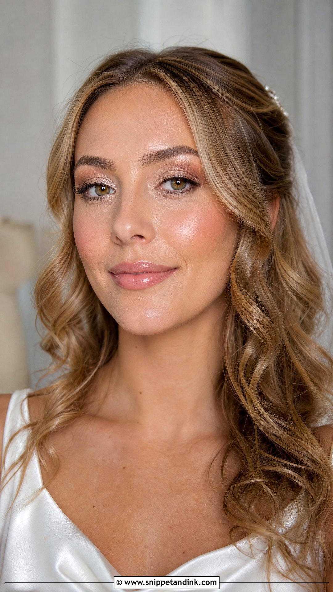 Natural Bridal Makeup With Glossy Lips - Snippet and Ink - 20 Natural Bride Make Up Ideas