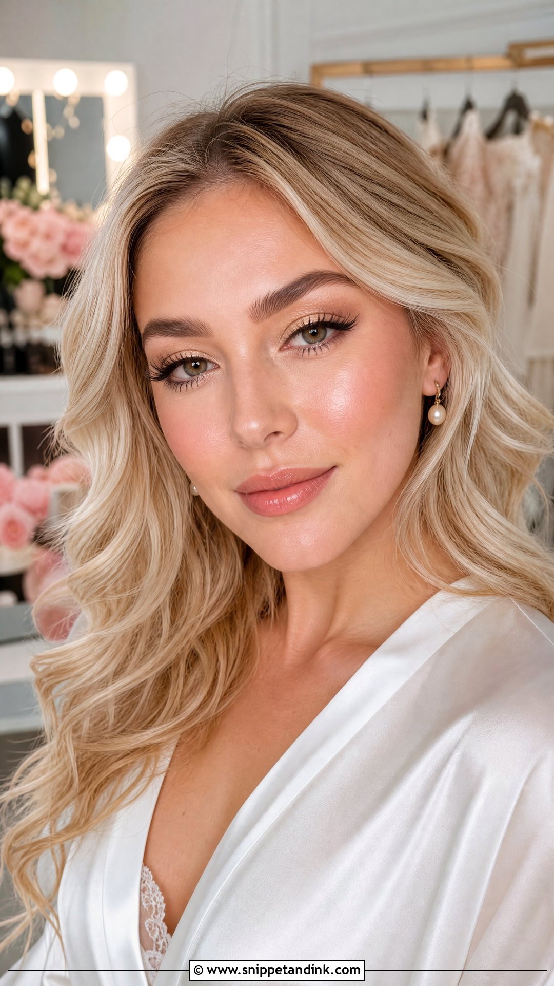 Natural Bridal Makeup With Glossy Lips - Snippet and Ink - 25 Natural Bridal Makeup for Green Eyes