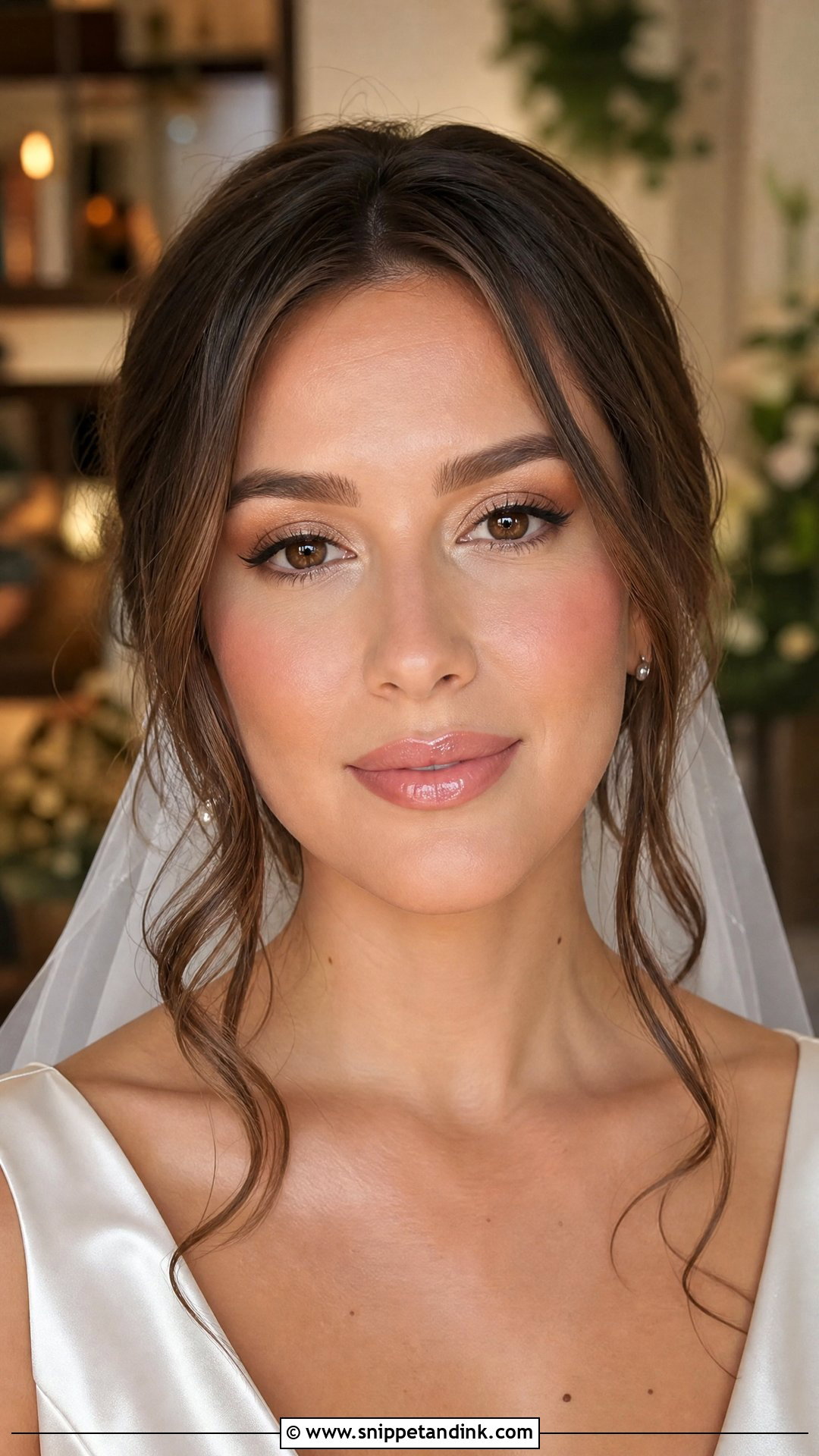 Natural Bridal Makeup With Glossy Lips - Snippet and Ink - 30 Natural Bride Makeup Ideas