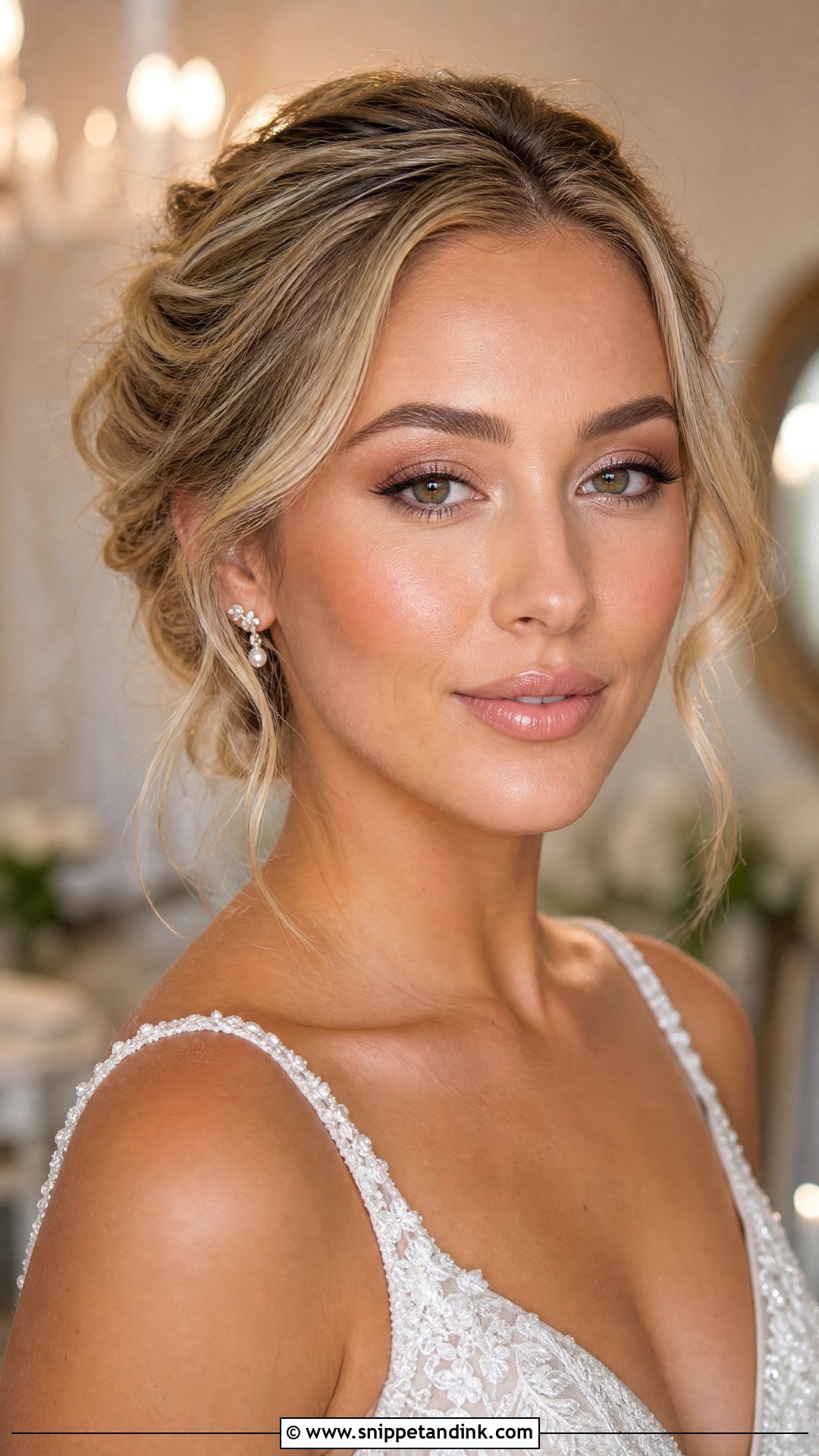 Natural Bridal Makeup With Glossy Nude Lip - Snippet and Ink - 20 Soft Natural Bridal Makeup Ideas