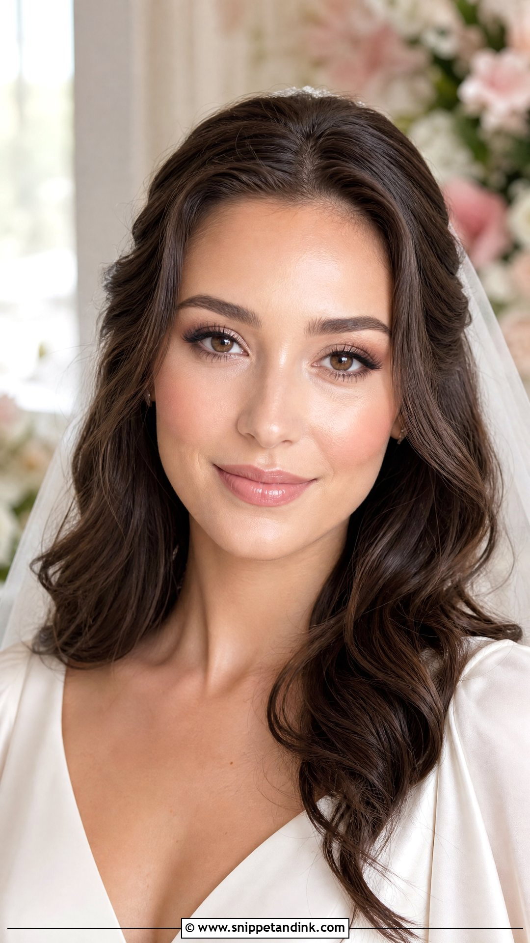Natural Bridal Makeup With Glossy Nude Lips - Snippet and Ink - 30 Natural Bridal Makeup for Brown Eyes