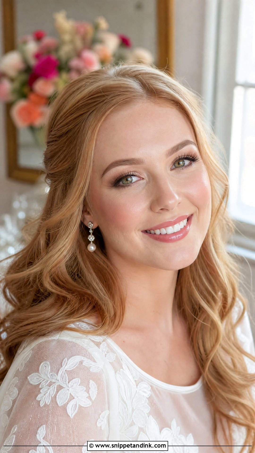 Natural Bridal Makeup With Glowy Cheeks - Snippet and Ink - 30 Natural Bride Makeup Ideas