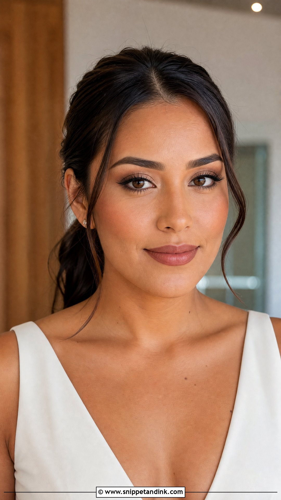 Natural Bridal Makeup With Matte Skin - Snippet and Ink - 25 Light Natural Bridal Makeup Ideas