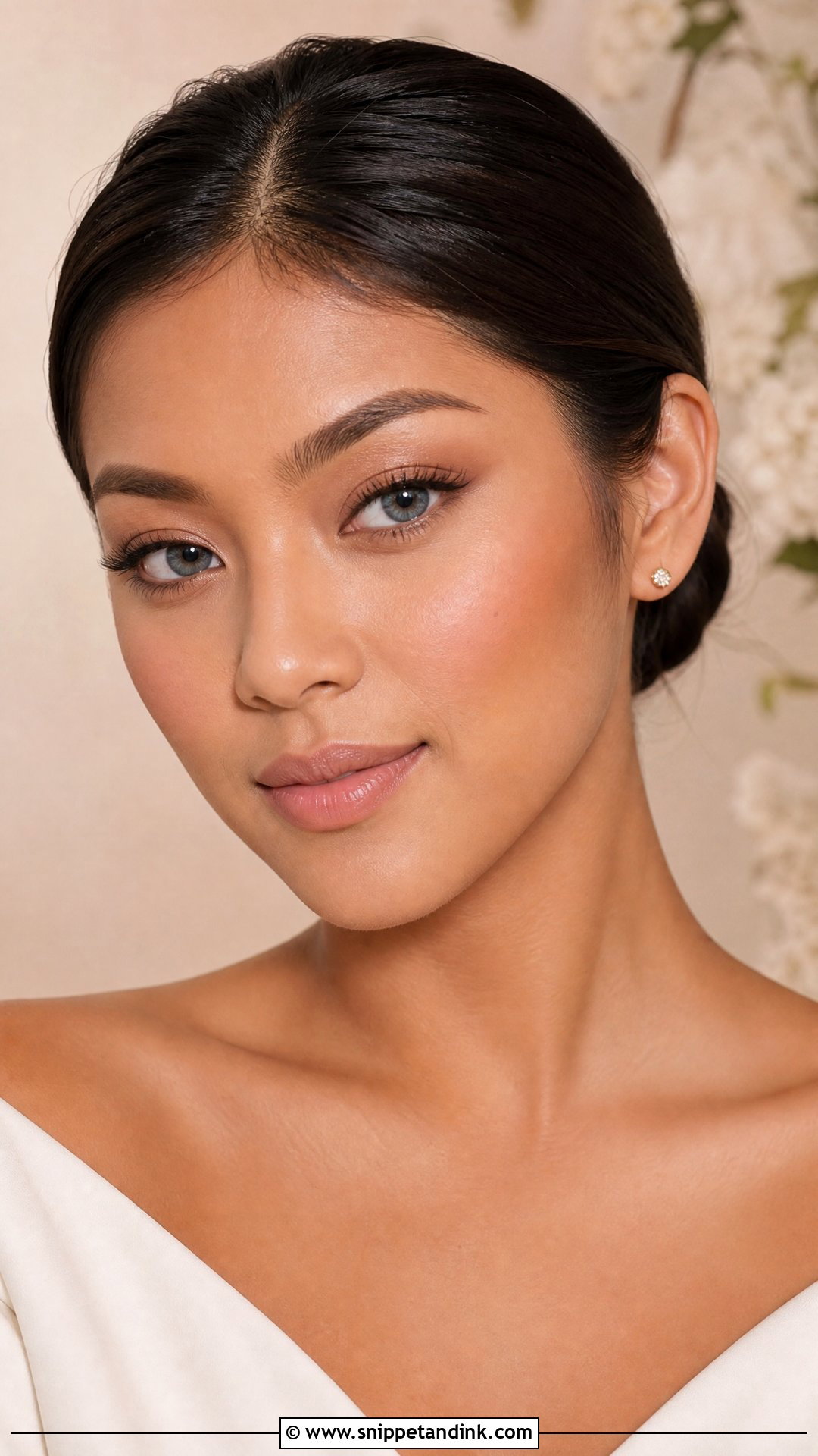 Natural Bridal Makeup With Matte Skin For Blue Eyes - Snippet and Ink - 25 Natural Bridal Makeup for Blue Eyes