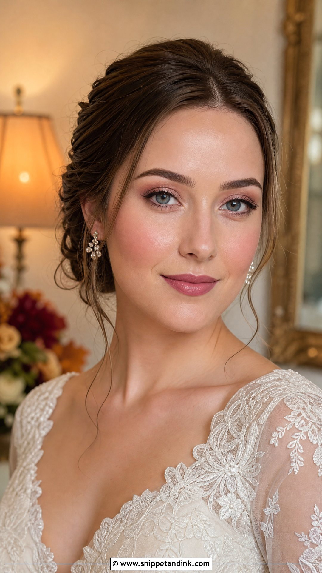 Natural Bridal Makeup With Mauve Lips - Snippet and Ink - 30 Natural Bride Makeup Ideas