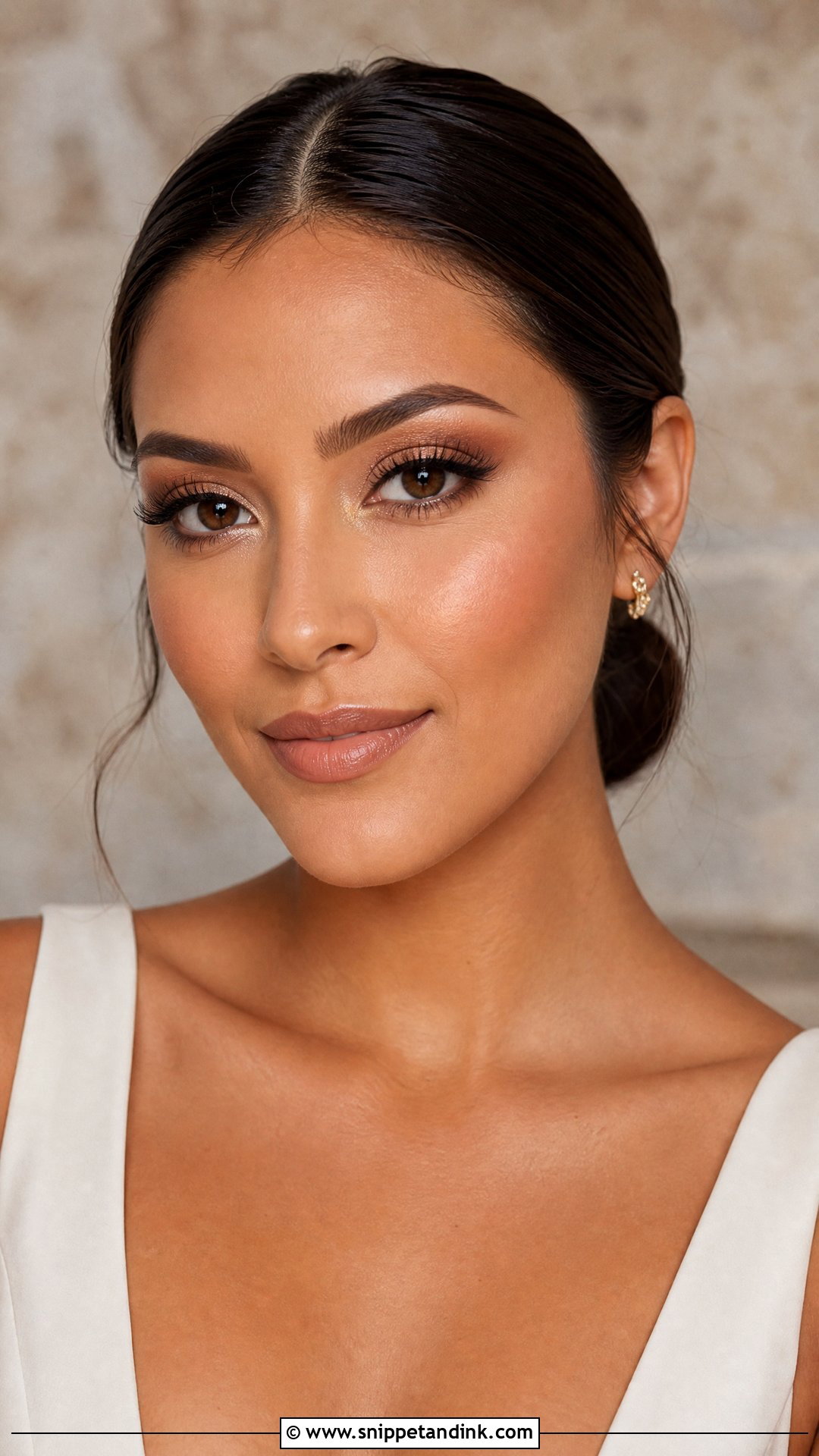 Natural Bridal Makeup With Nude Lip - Snippet and Ink - 25 Light Natural Bridal Makeup Ideas
