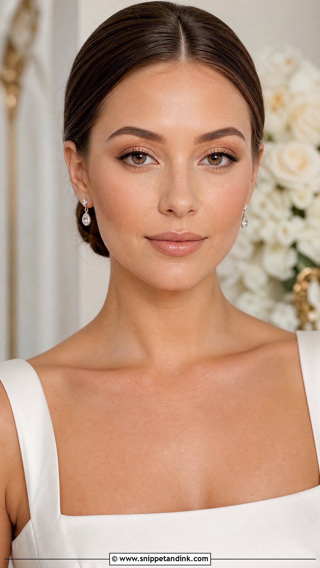 Natural Bridal Makeup With Nude Lip - Snippet and Ink - 20 Natural Bridal Makeup Wedding Day Ideas