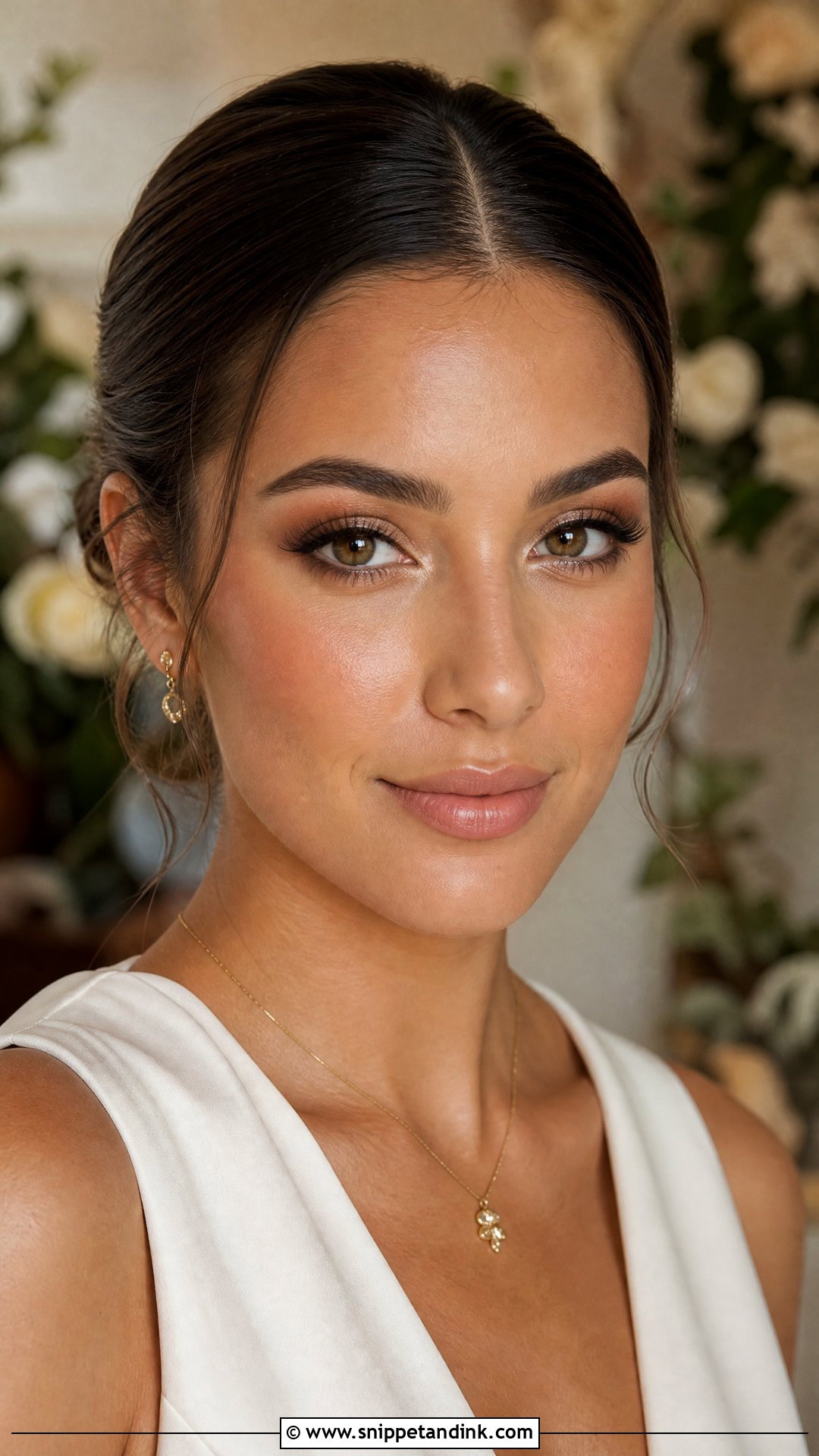 Natural Bridal Makeup With Olive Brown Eyes - Snippet and Ink - 25 Natural Bridal Makeup for Green Eyes
