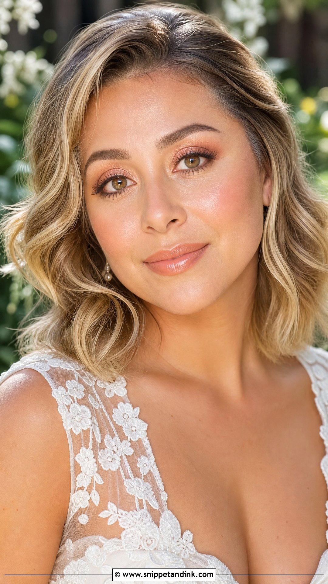 Natural Bridal Makeup With Peach Blush And Brown Eyes - Snippet and Ink - 30 Natural Bridal Makeup for Brown Eyes