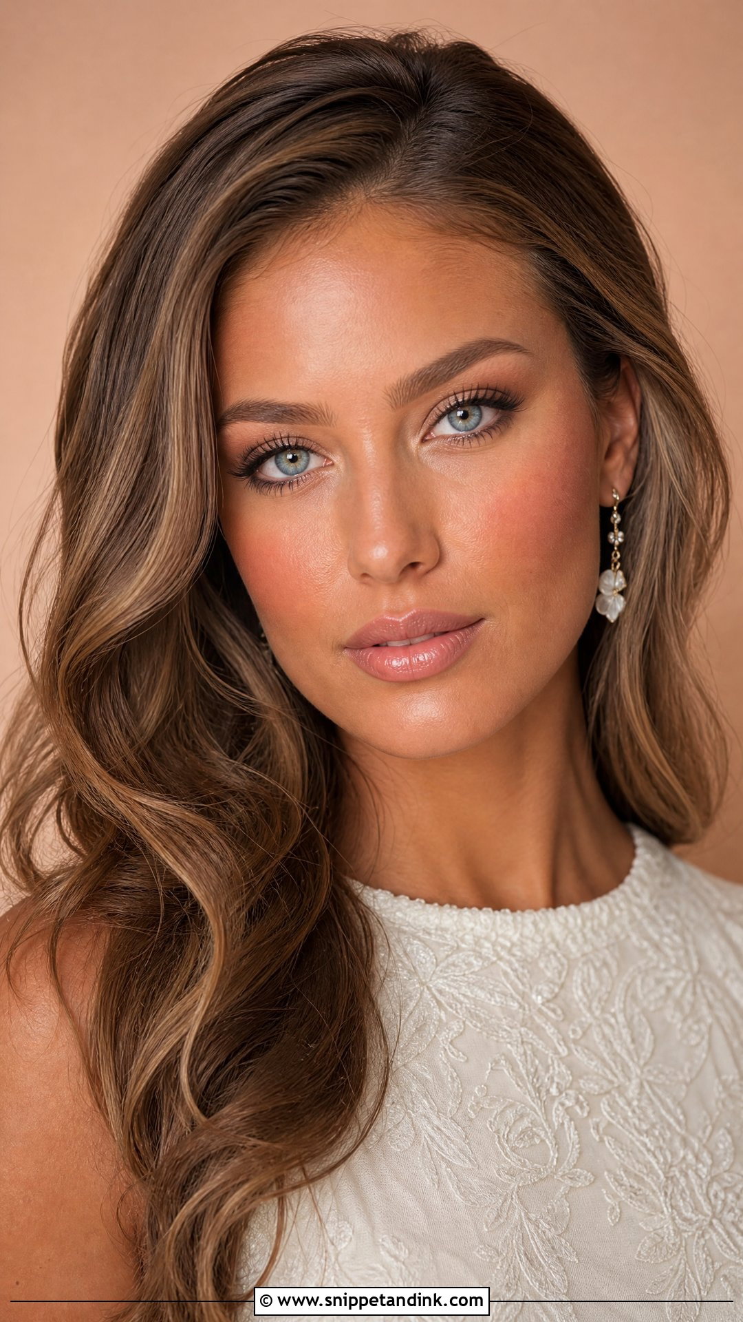 Natural Bridal Makeup With Peach Blush For Blue Eyes - Snippet and Ink - 25 Natural Bridal Makeup for Blue Eyes