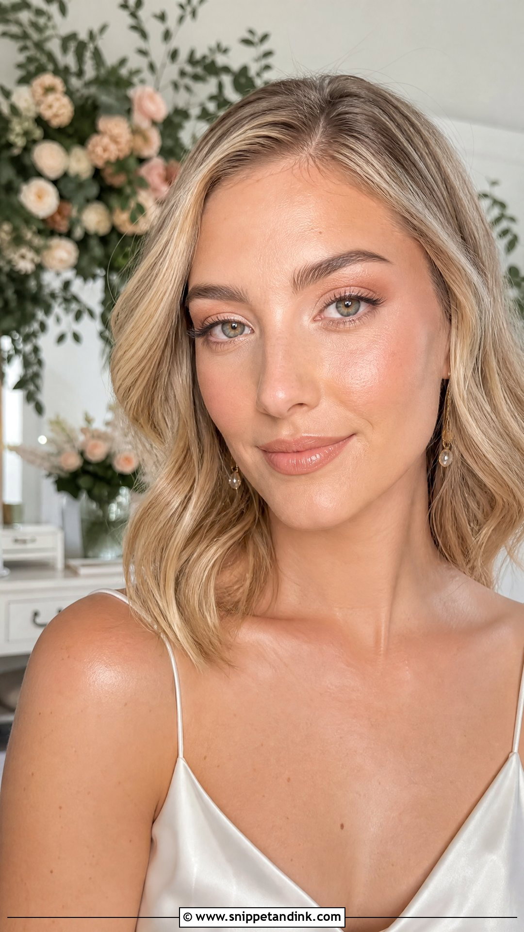 Natural Bridal Makeup With Peach Eyes - Snippet and Ink - 25 Natural Bridal Makeup for Green Eyes