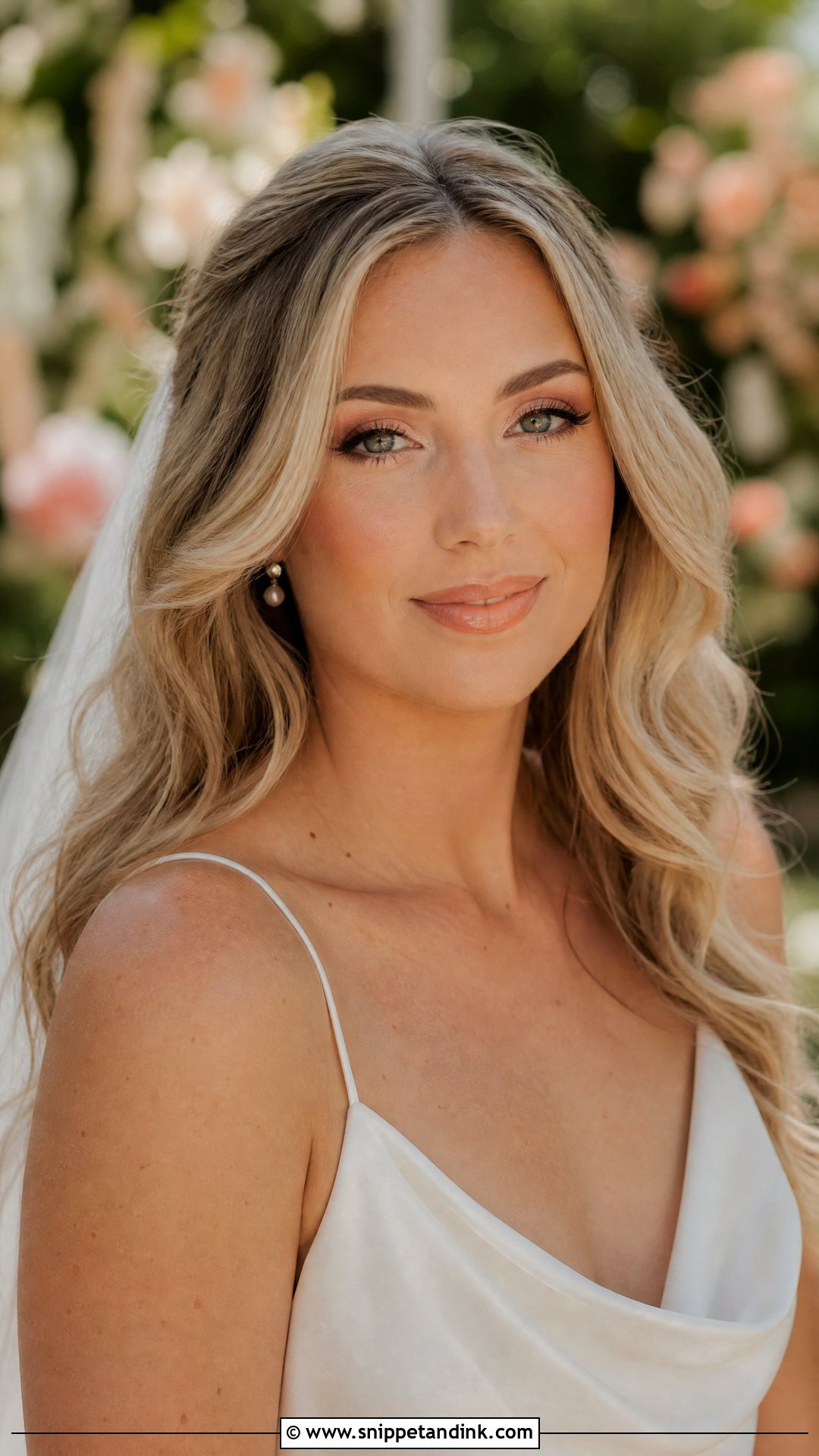 Natural Bridal Makeup With Peach Tones - Snippet and Ink - 20 Natural Bridal Makeup Wedding Day Ideas