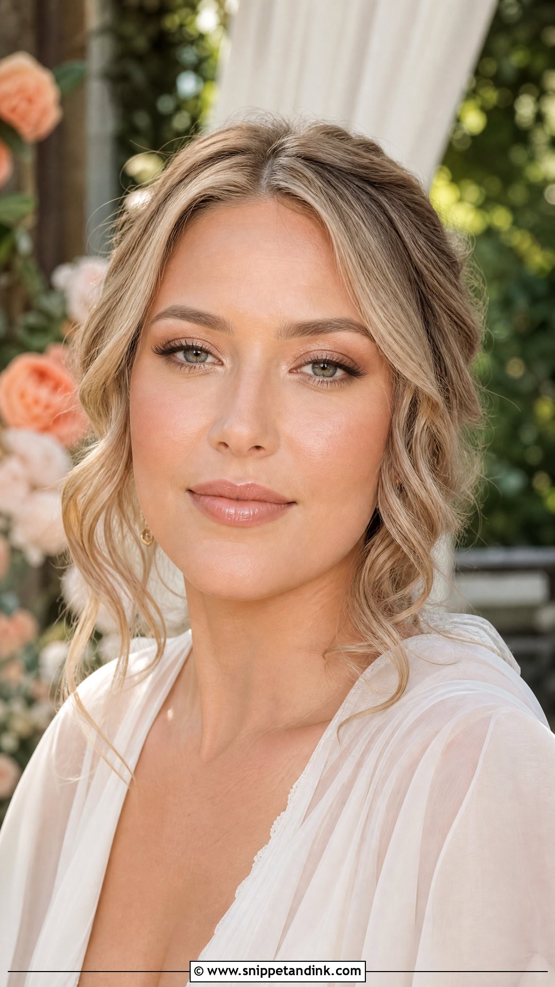 Natural Bridal Makeup With Peach Tones - Snippet and Ink - 20 Bride Natural Makeup Wedding Day Ideas
