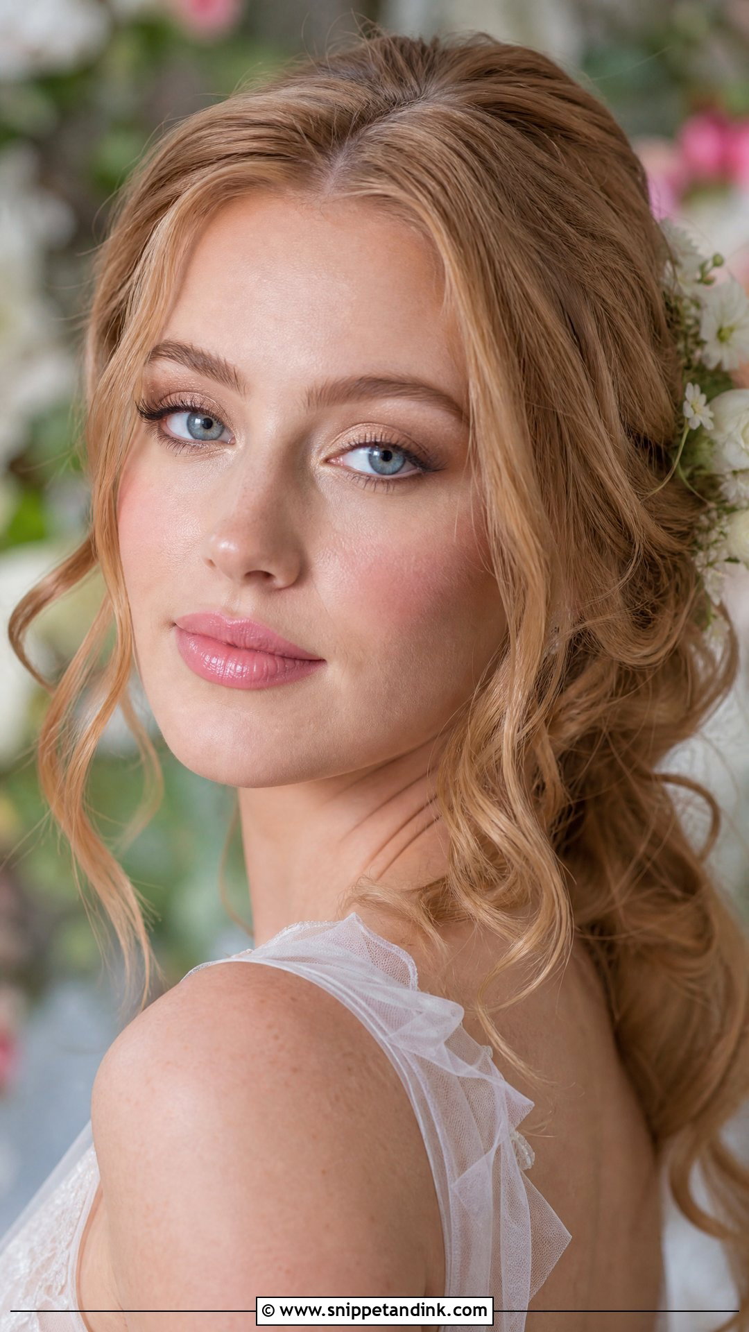 Natural Bridal Makeup With Pink Lips - Snippet and Ink - 20 Natural Bride Make Up Ideas