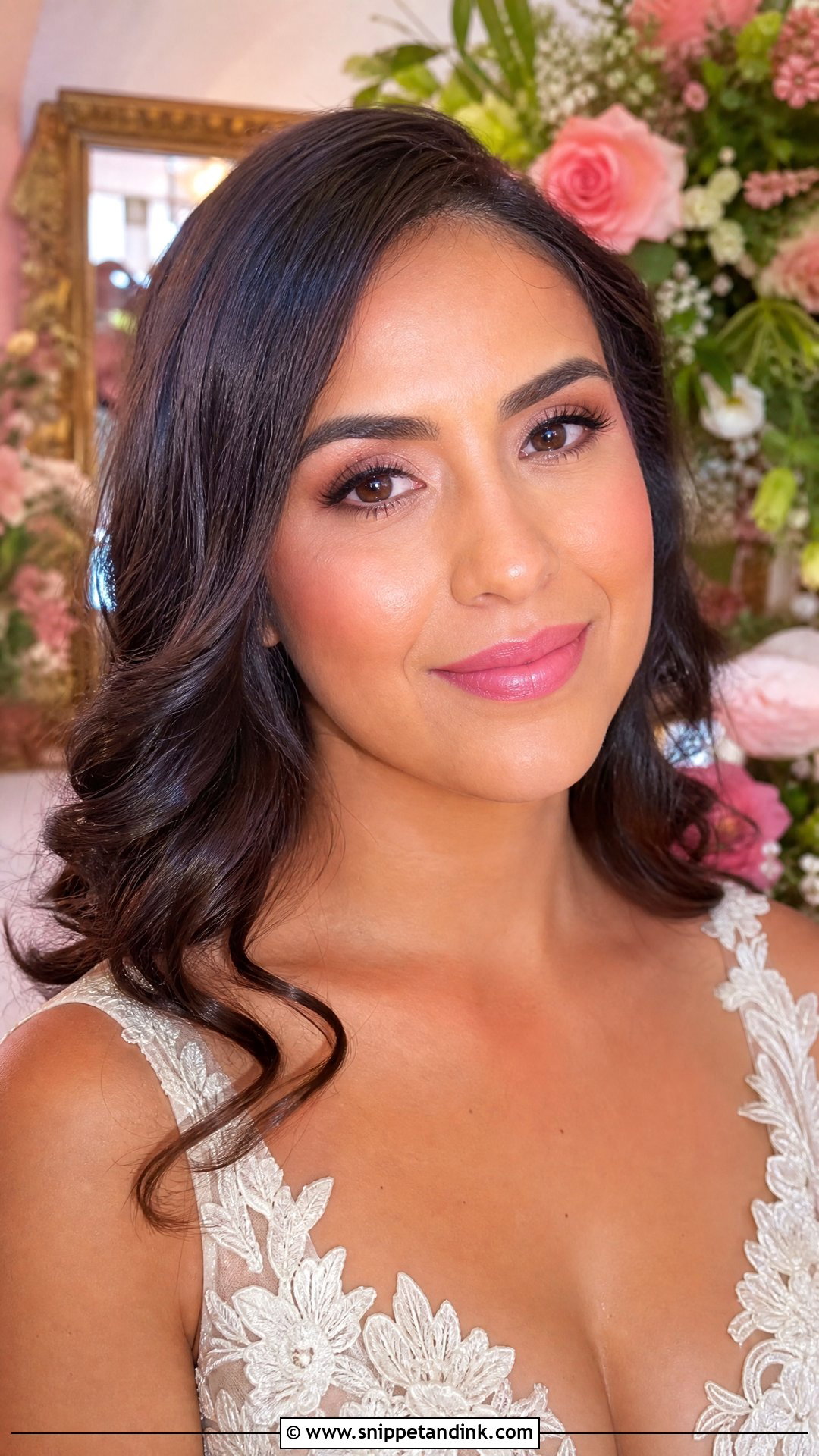 Natural Bridal Makeup With Pink Lips - Snippet and Ink - 30 Natural Bride Makeup Ideas