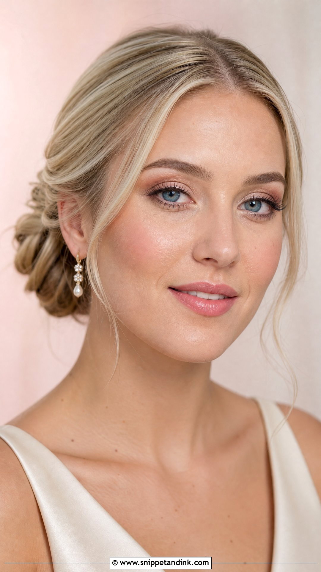 Natural Bridal Makeup With Pink Lips For Blue Eyes - Snippet and Ink - 25 Natural Bridal Makeup for Blue Eyes