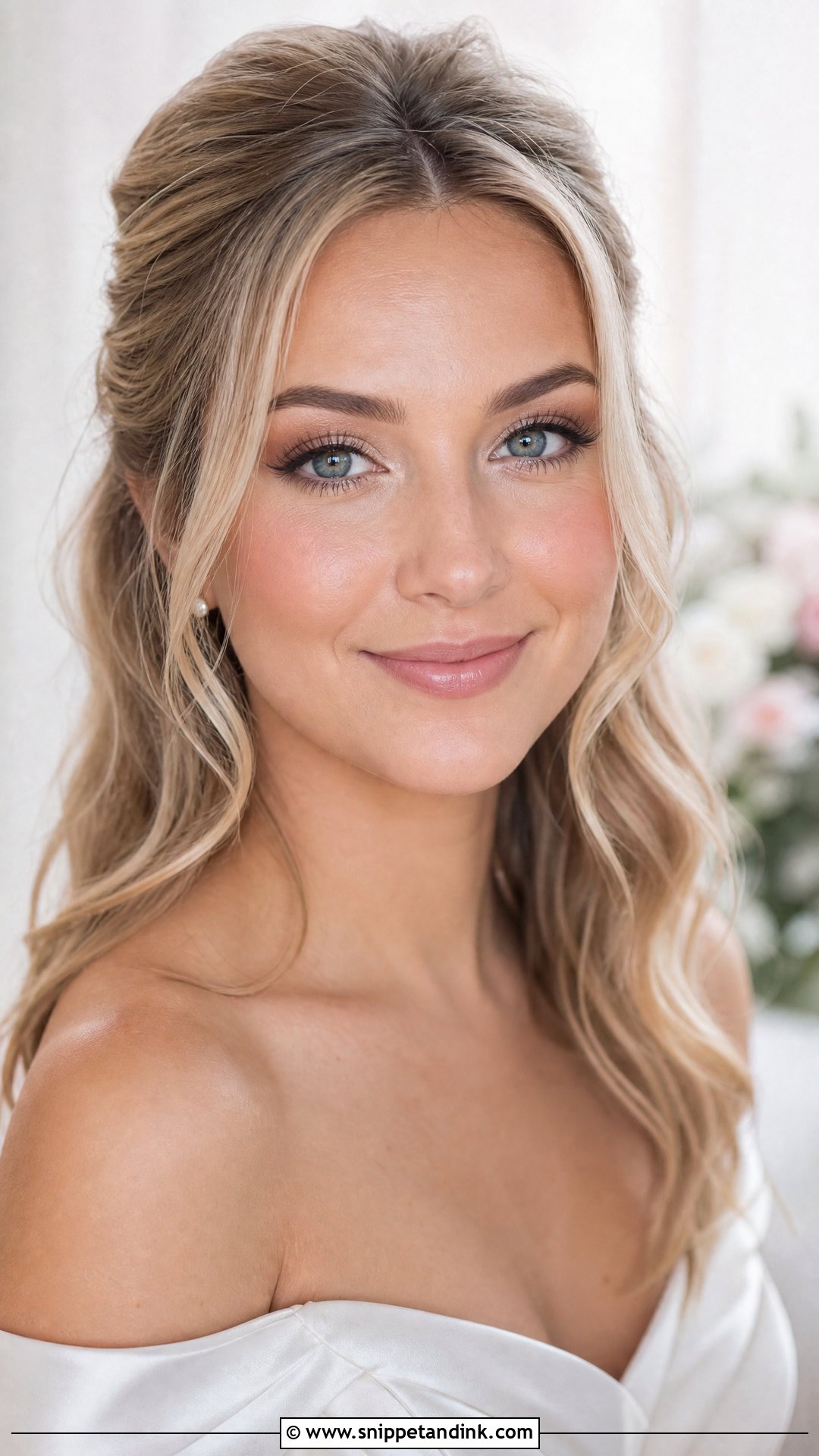 Natural Bridal Makeup With Pink Nude Lips - Snippet and Ink - 30 Natural Bridal Makeup for Brown Eyes