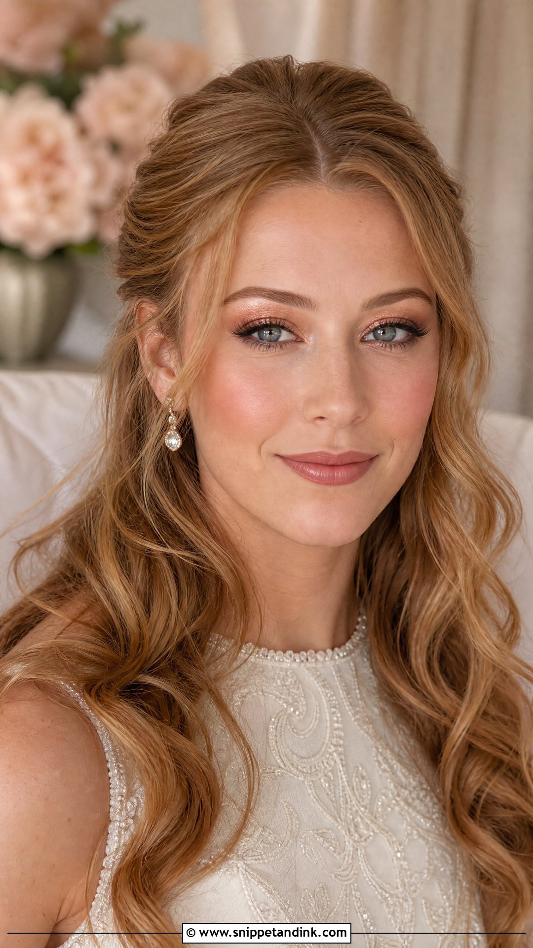 Natural Bridal Makeup With Rose Gold Eyes - Snippet and Ink - 25 Natural Bridal Makeup for Green Eyes