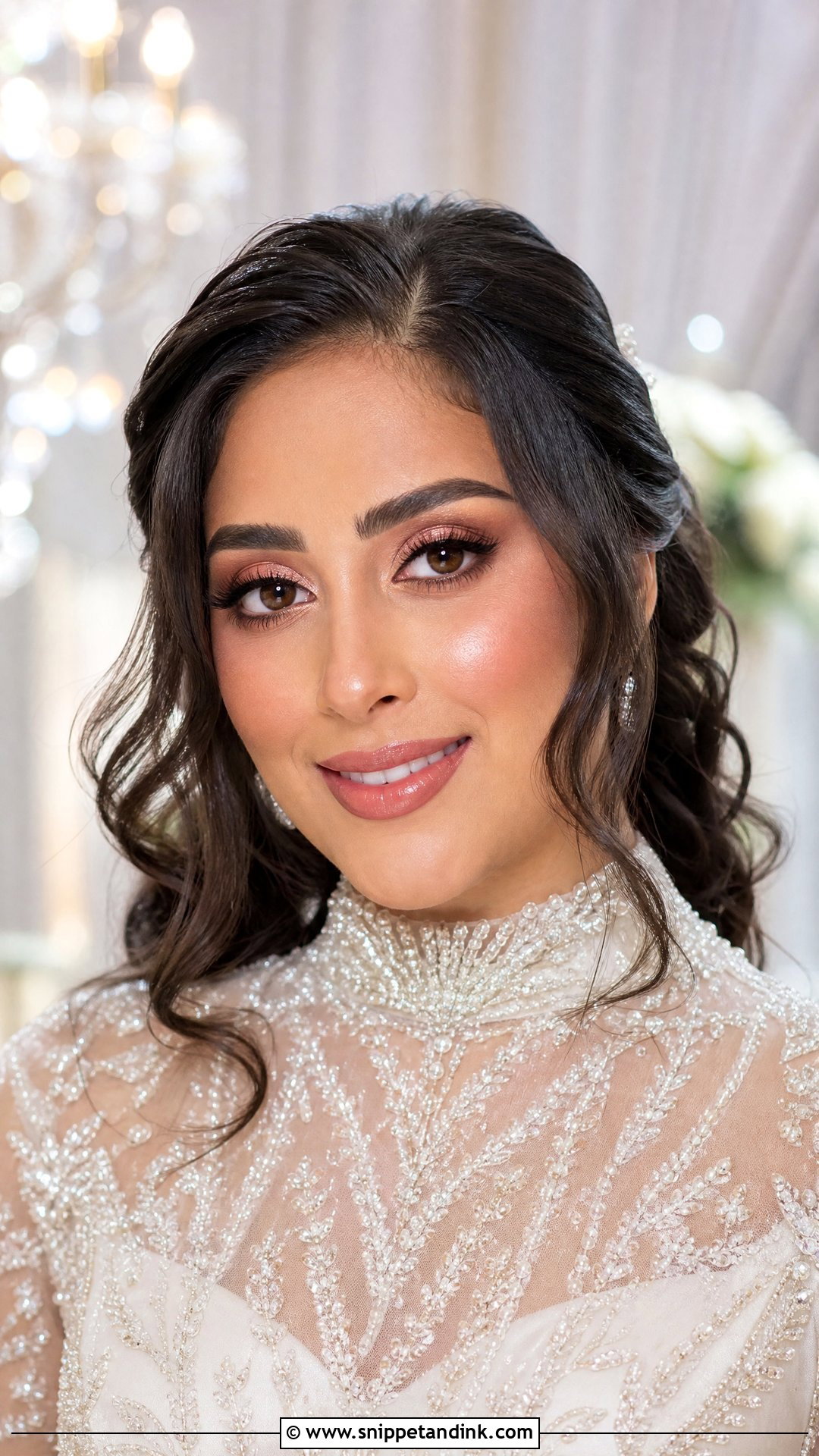 Natural Bridal Makeup With Rose Gold Eyes - Snippet and Ink - 20 Natural Bride Make Up Ideas