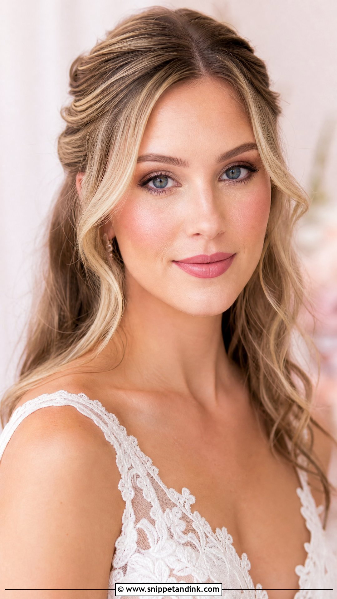 Natural Bridal Makeup With Rosy Cheeks - Snippet and Ink - 25 Natural Glam Bridal Makeup Ideas