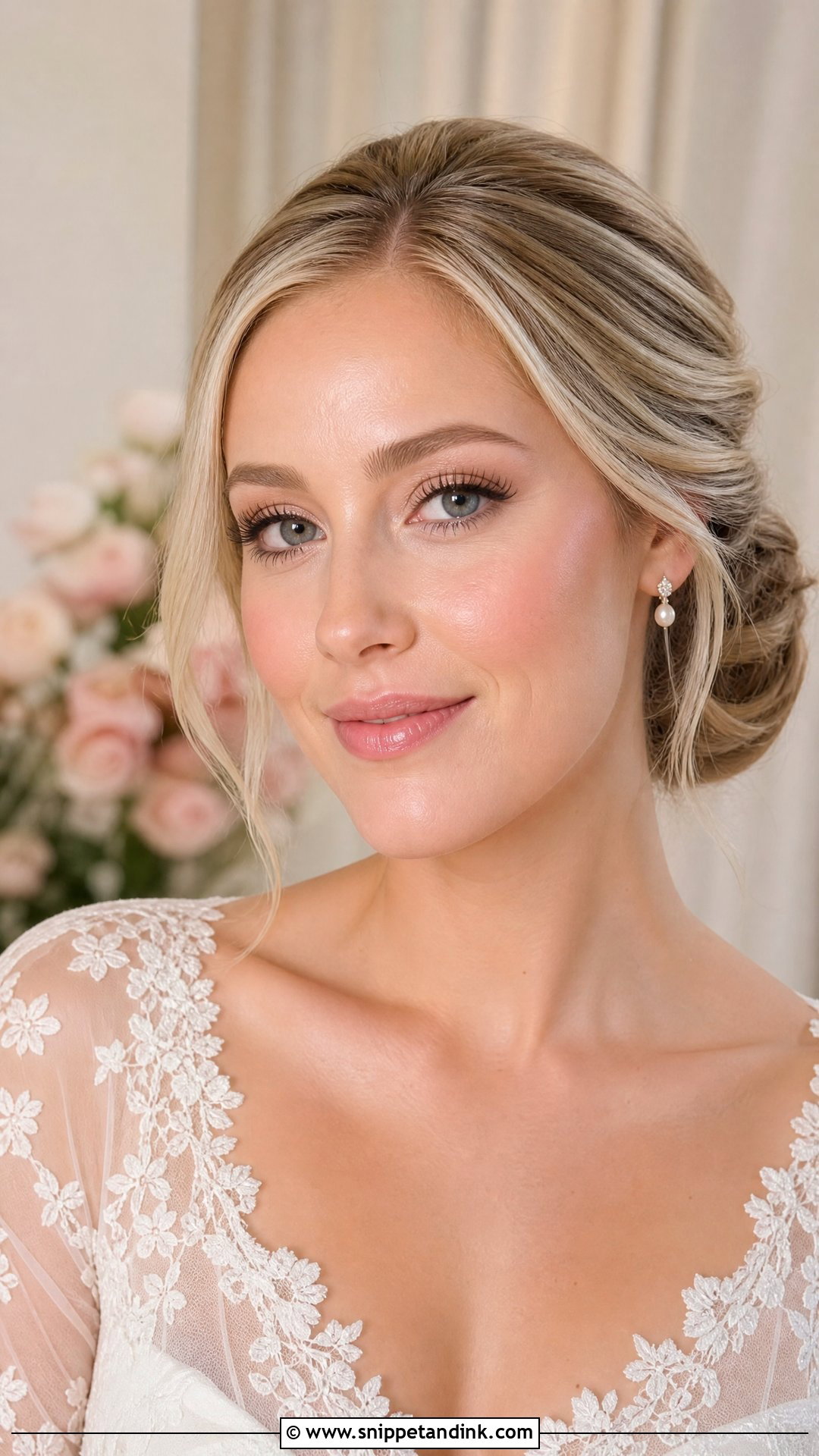 Natural Bridal Makeup With Rosy Cheeks - Snippet and Ink - 20 Bride Natural Makeup Wedding Day Ideas