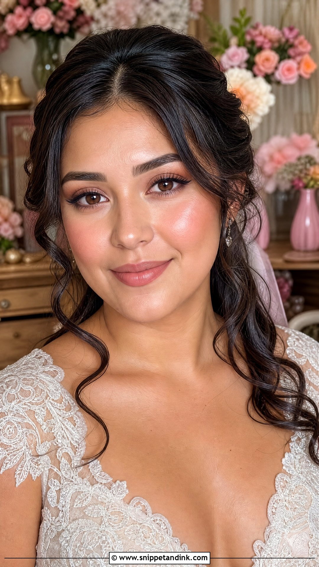 Natural Bridal Makeup With Rosy Glow - Snippet and Ink - 30 Natural Bride Makeup Ideas