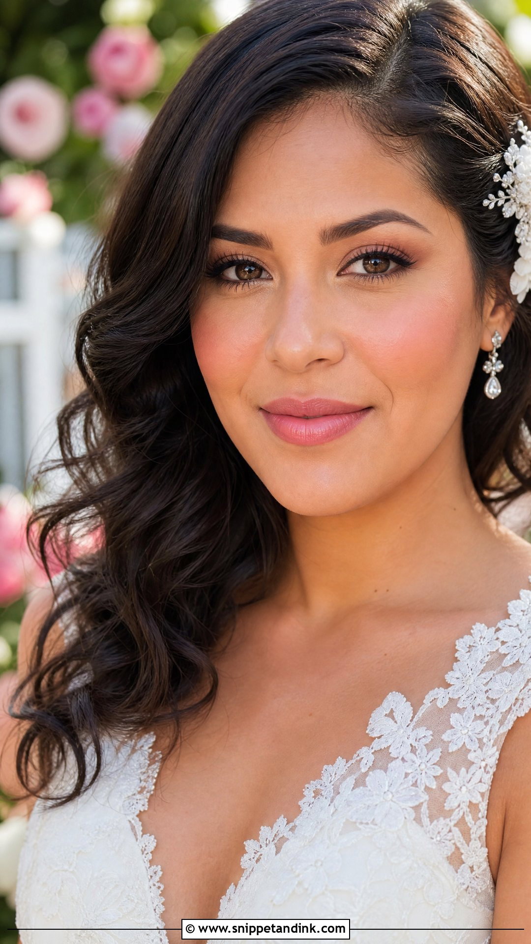 Natural Bridal Makeup With Rosy Lips - Snippet and Ink - 20 Natural Bridal Makeup Wedding Day Ideas