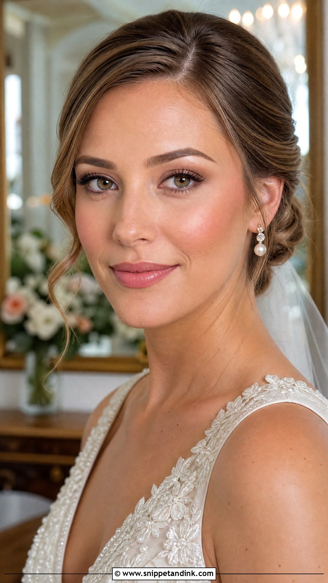 Natural Bridal Makeup With Satin Lips - Snippet and Ink - 30 Natural Bride Makeup Ideas