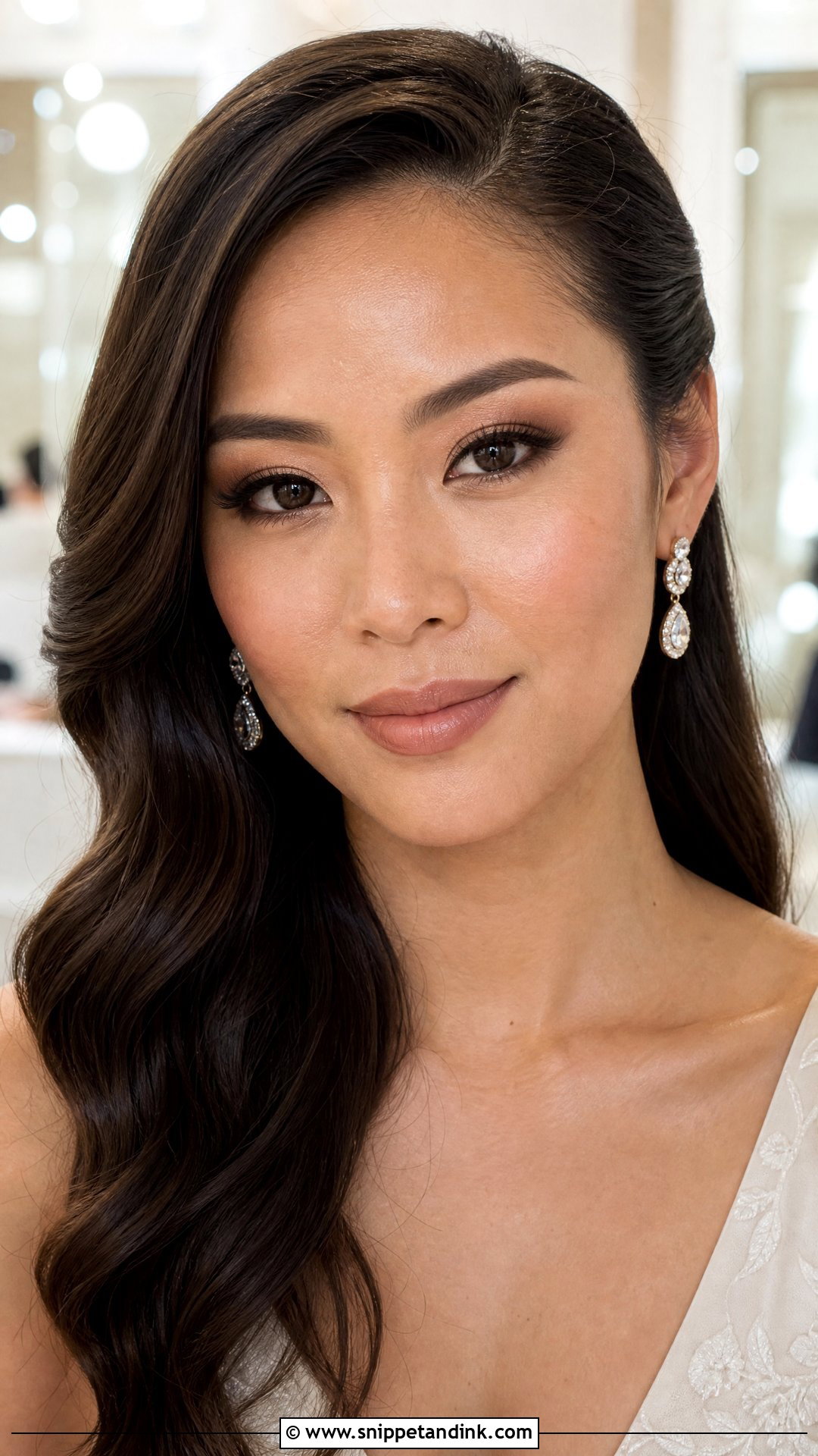 Natural Bridal Makeup With Soft Smokey Eye - Snippet and Ink - 20 Natural Makeup for Wedding Bride Ideas