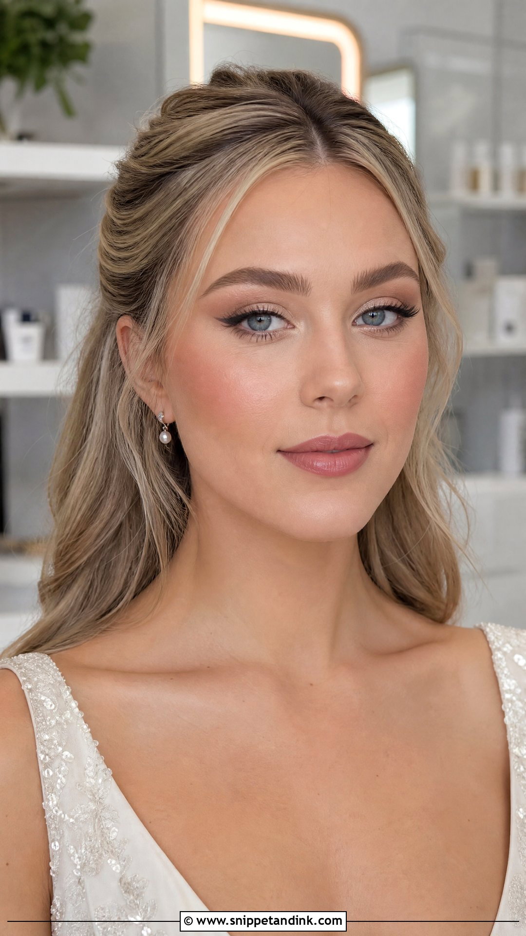 Natural Bridal Makeup With Soft Winged Liner - Snippet and Ink - 20 Natural Bride Make Up Ideas