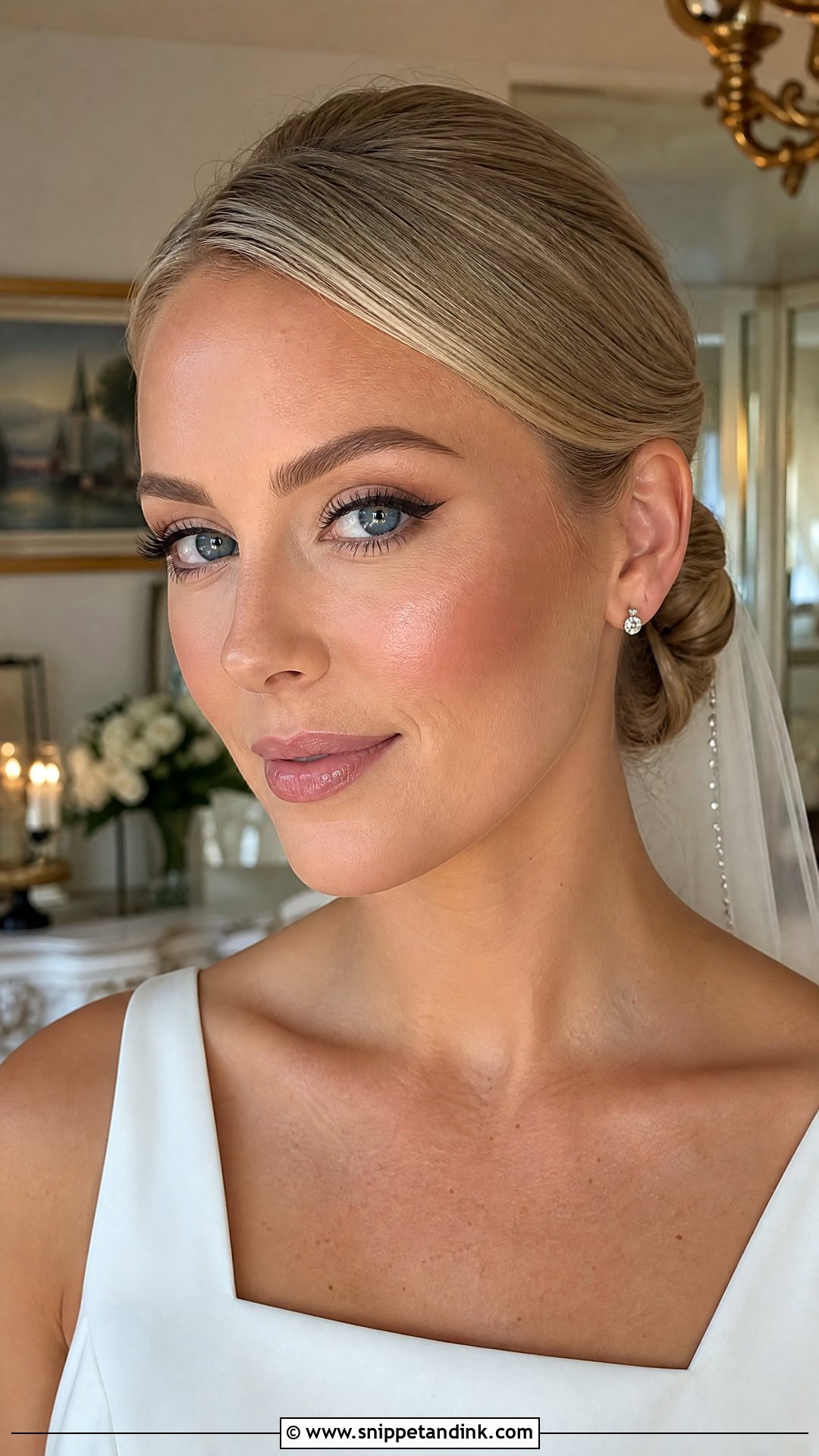 Natural Bridal Makeup With Soft Winged Liner - Snippet and Ink - 30 Natural Bride Makeup Ideas