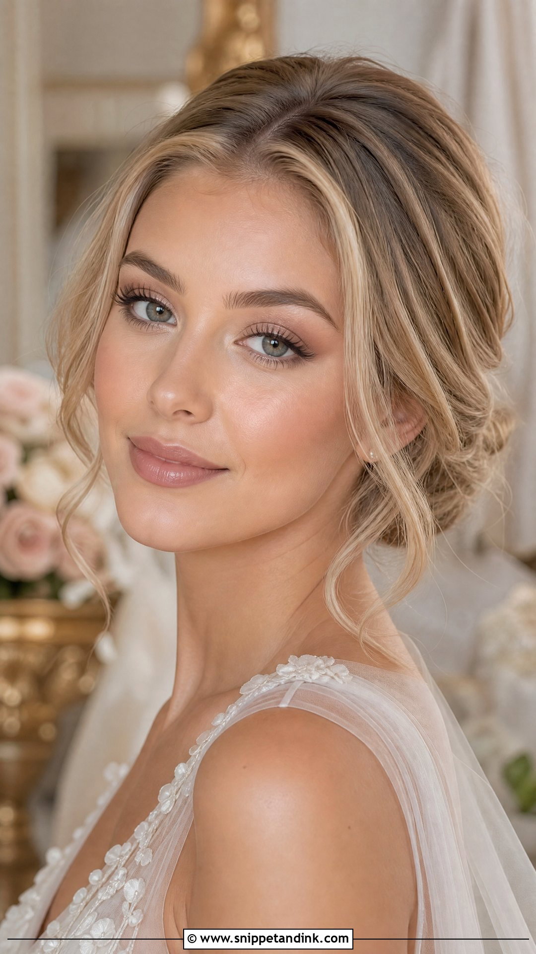 Natural Bridal Makeup With Wispy Lashes - Snippet and Ink - 20 Bride Natural Makeup Wedding Day Ideas