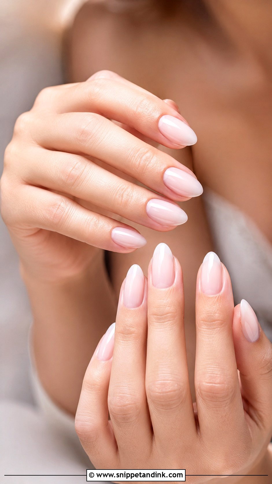Natural Bridal Nails With Almond Shape - Snippet and Ink - 20 Natural Bridal Nails