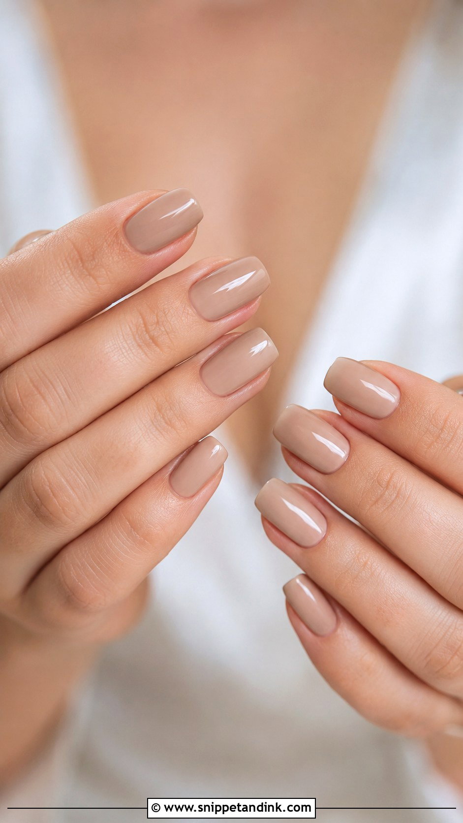 Natural Bridal Nails With Beige Nude Polish - Snippet and Ink - 20 Natural Bridal Nails