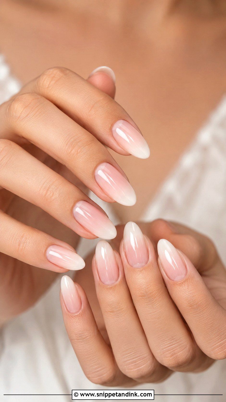 Natural Bridal Nails With Blush Ombre - Snippet and Ink - 20 Natural Bridal Nails