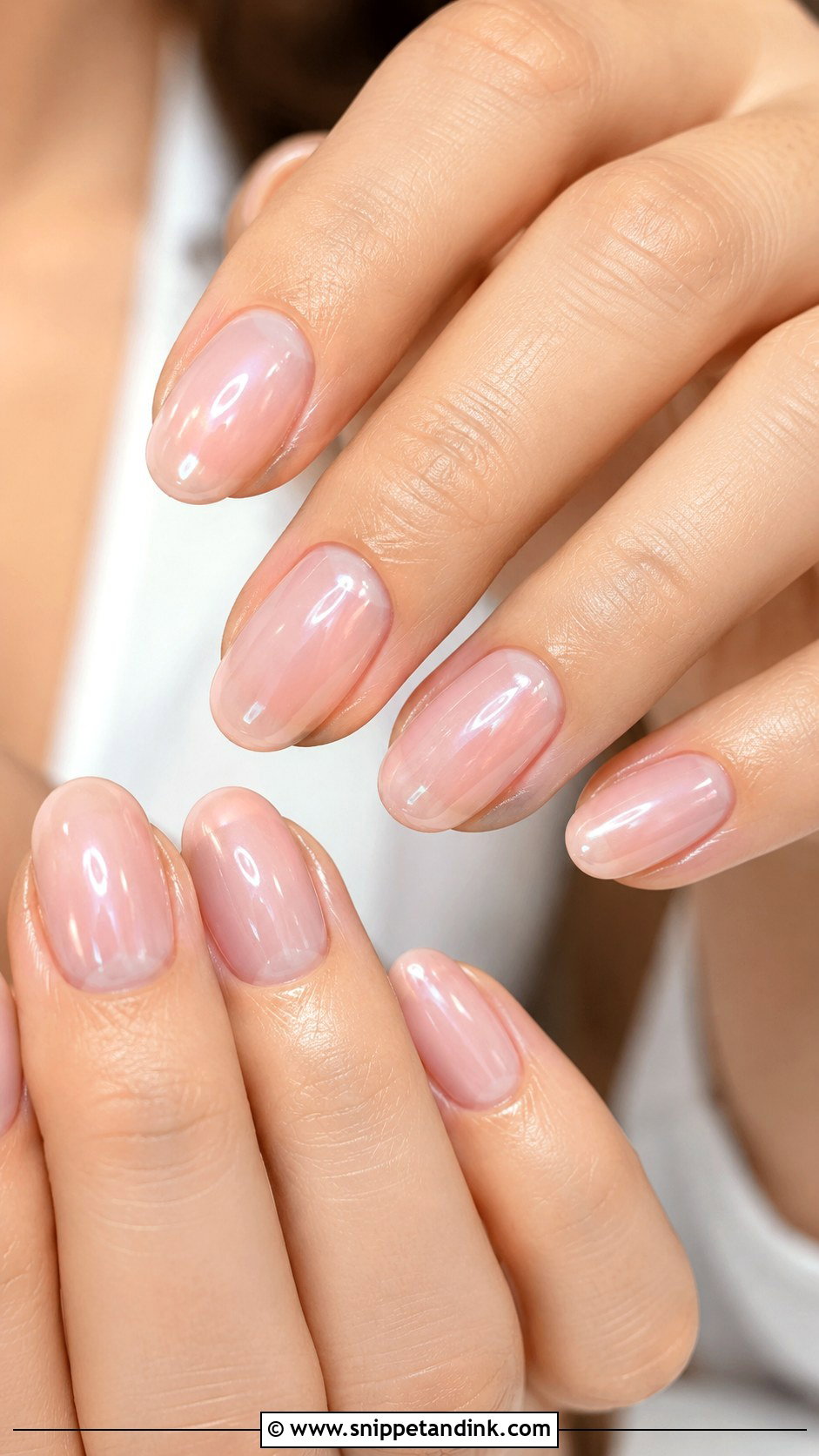 Natural Bridal Nails With Glazed Pink Finish - Snippet and Ink - 20 Natural Bridal Nails