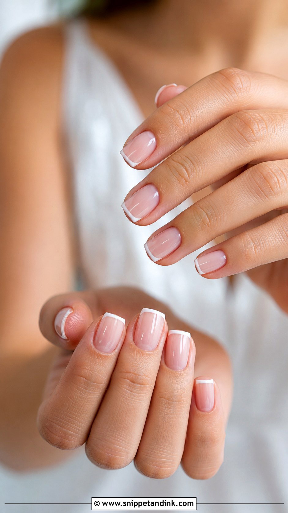Natural Bridal Nails With Micro French Tips - Snippet and Ink - 20 Natural Bridal Nails