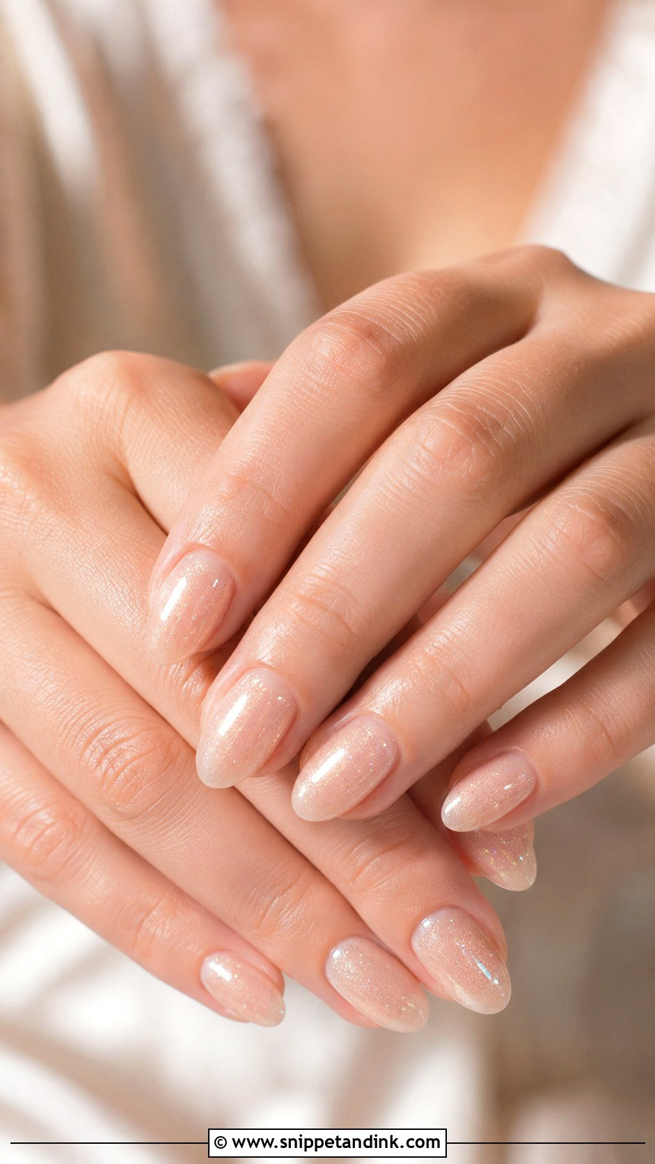 Natural Bridal Nails With Soft Shimmer Polish - Snippet and Ink - 20 Natural Bridal Nails
