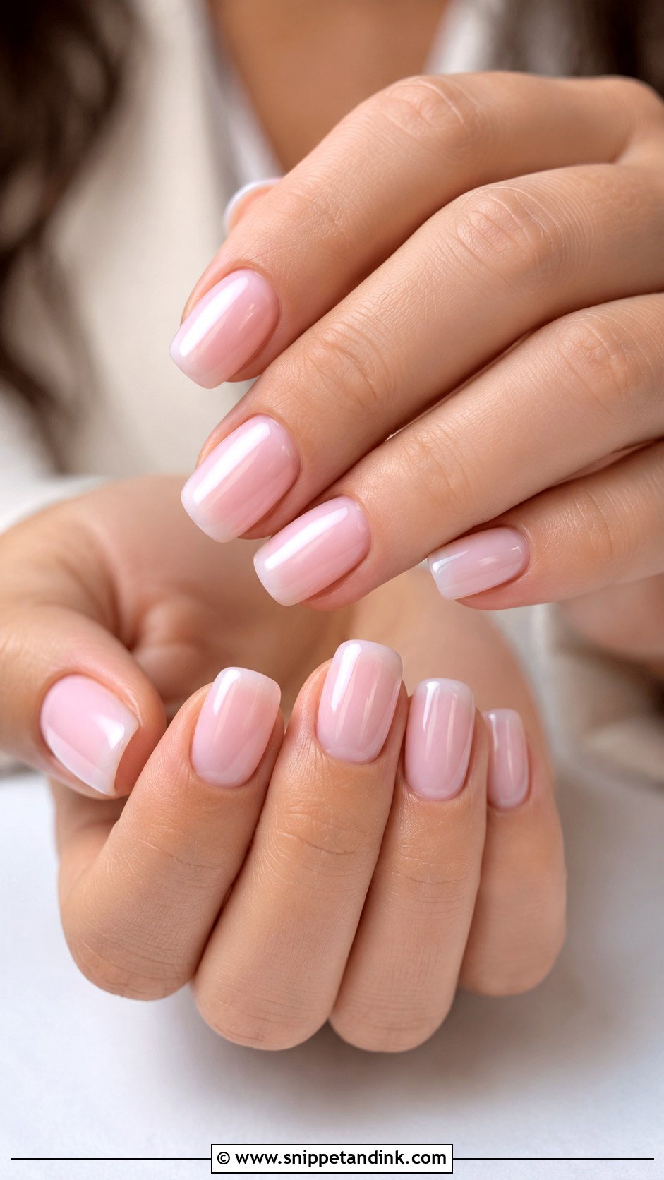Natural Bridal Nails With Soft Square Shape - Snippet and Ink - 20 Natural Bridal Nails