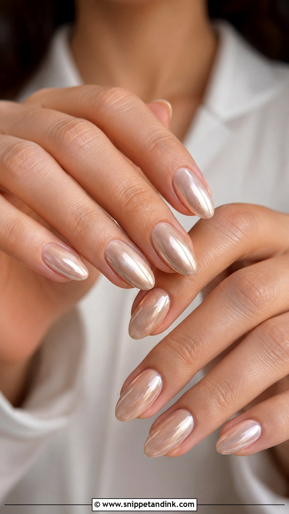 Natural Chrome Wedding Nails - Snippet and Ink - 20 Natural Nails for Wedding