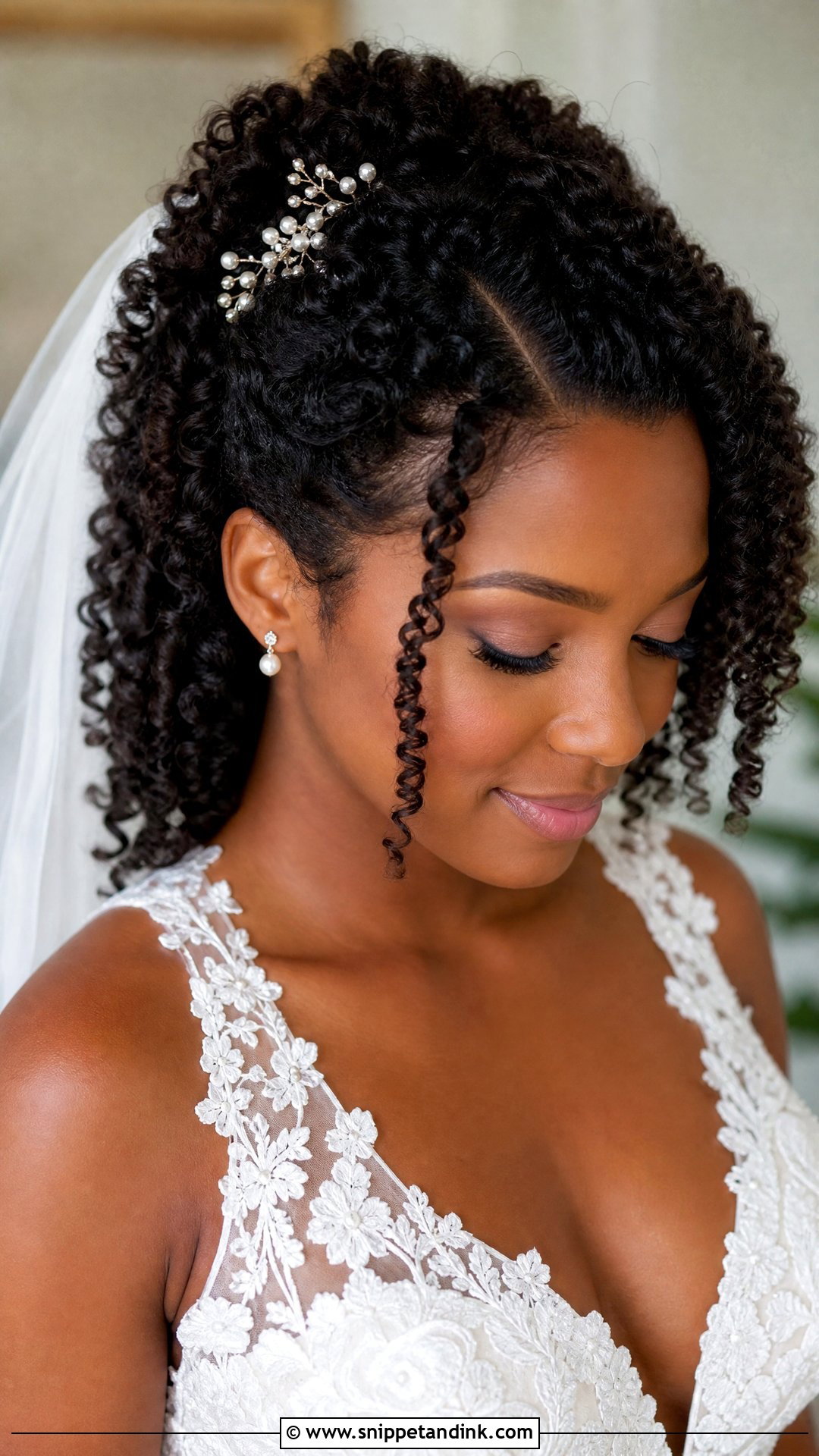 Natural Curl Bride Hair - Snippet and Ink - 15 Classy Bride Hair Ideas
