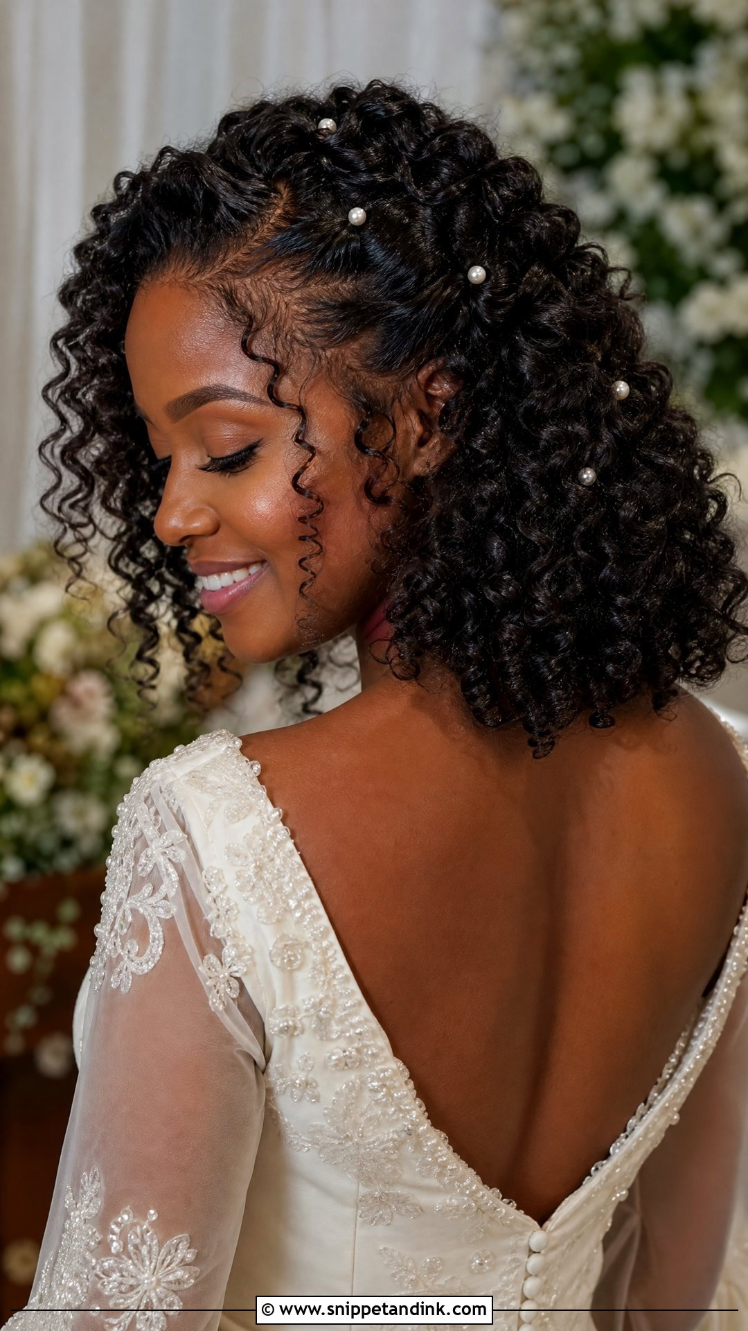 Natural Curls Bride Hairstyle - Snippet and Ink - 15 Classy Bride Hairstyles