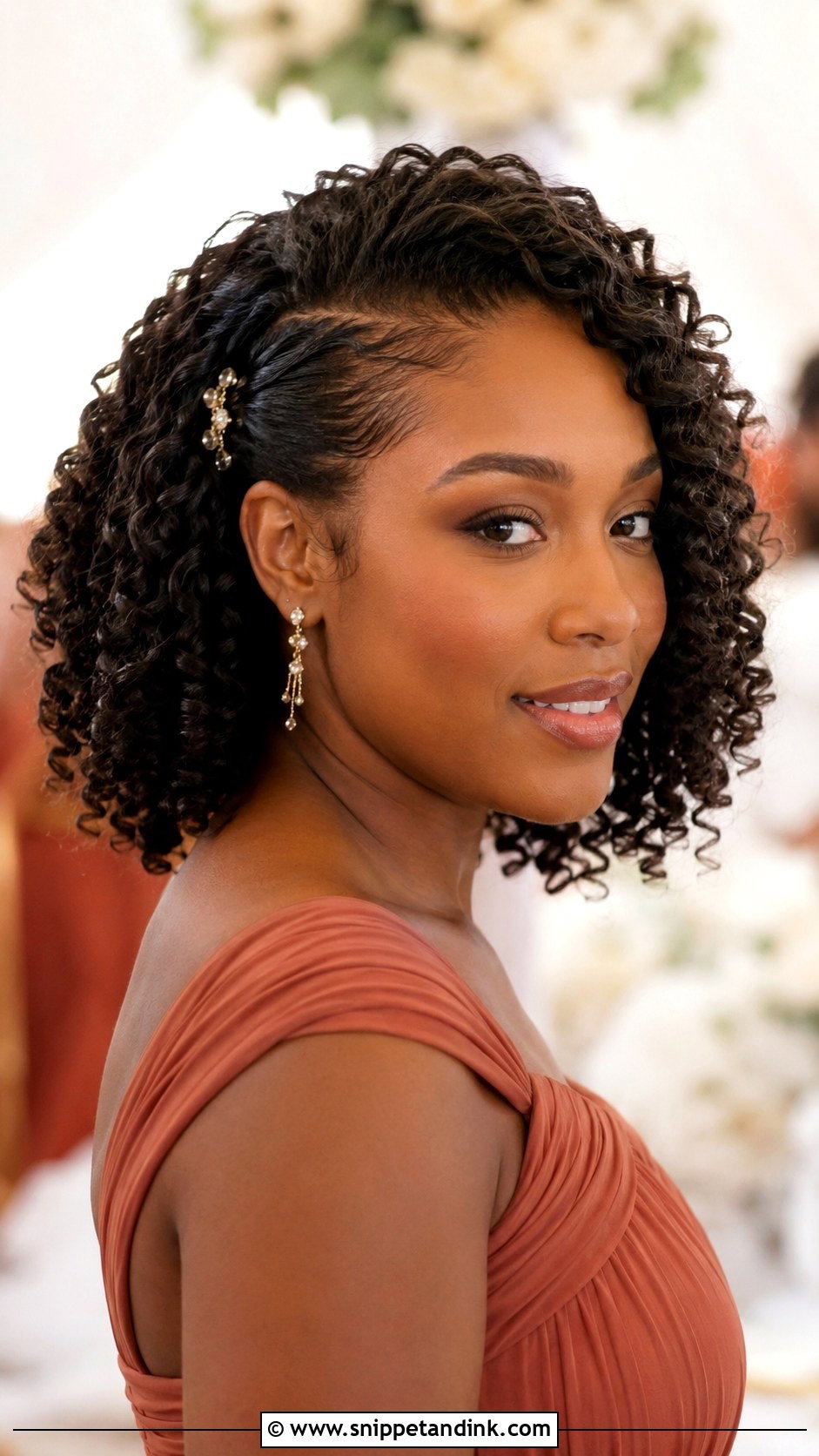 Natural Curls Bridesmaid Hairstyle - Snippet and Ink - 20 Hairstyles for a Wedding Bridesmaid